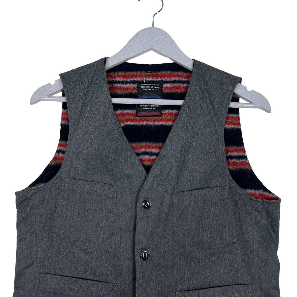 Japanese Brand 🔥 NICOLE CLUB FOR MEN MOHAIR LINING VEST Size US S / EU 44-46 / 1 - 3 Thumbnail