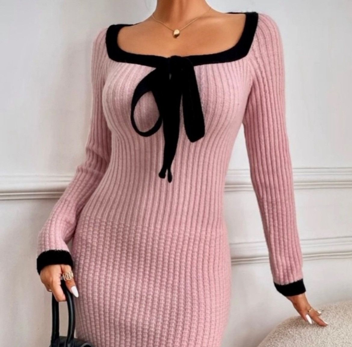 Designer × Other NWT, Lavishly Paris Elegant Pink Sweater Dress. Size Medium Size M / US 6-8 / IT 42-44 - 8 Thumbnail