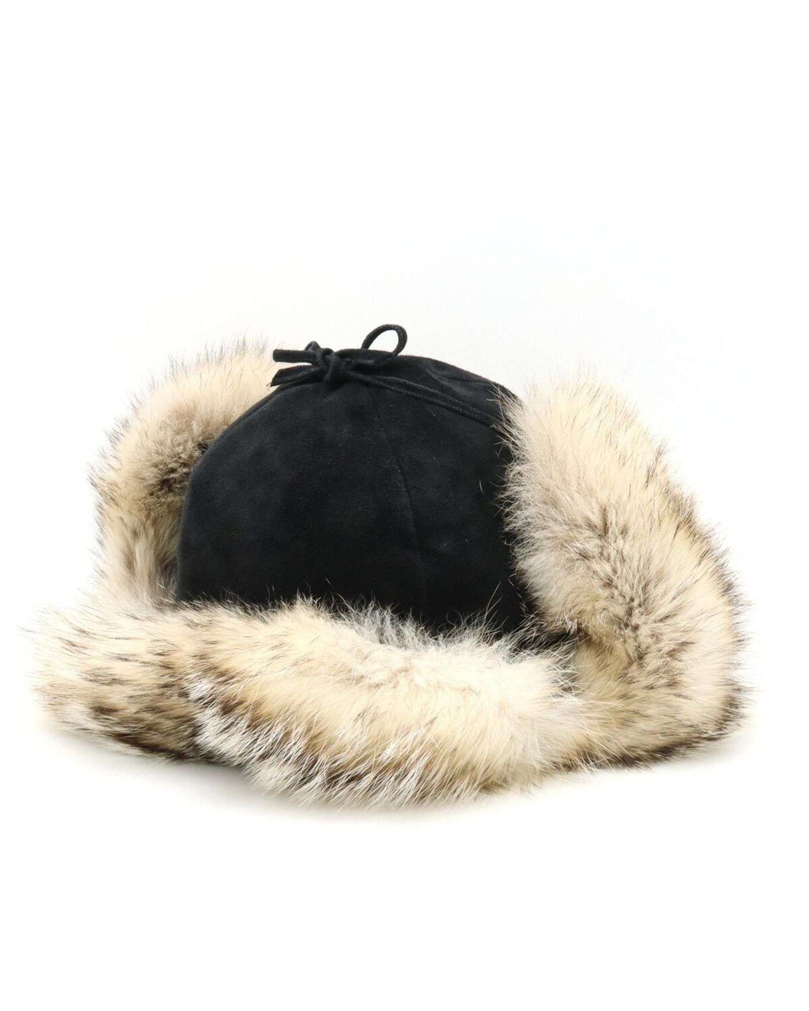 image of Hermes Black Leather Fashion Cap, Men's