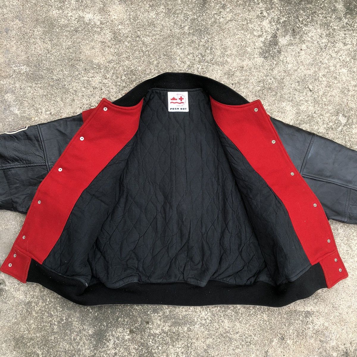 Japanese Brand 🔥Grailed🔥🇯🇵Posh Boy Sleeves Leather Wool Heavy Varsity Jacket Size US XL / EU 56 / 4 - 17 Thumbnail