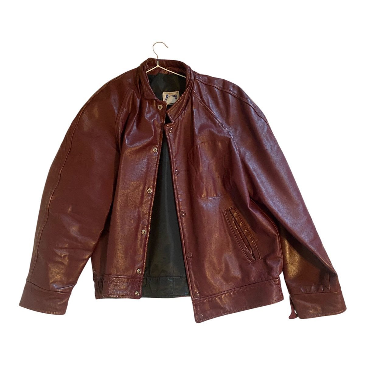 ASTRO SPORTSWEAR VINTAGE RED LEATHER JACKET ERD