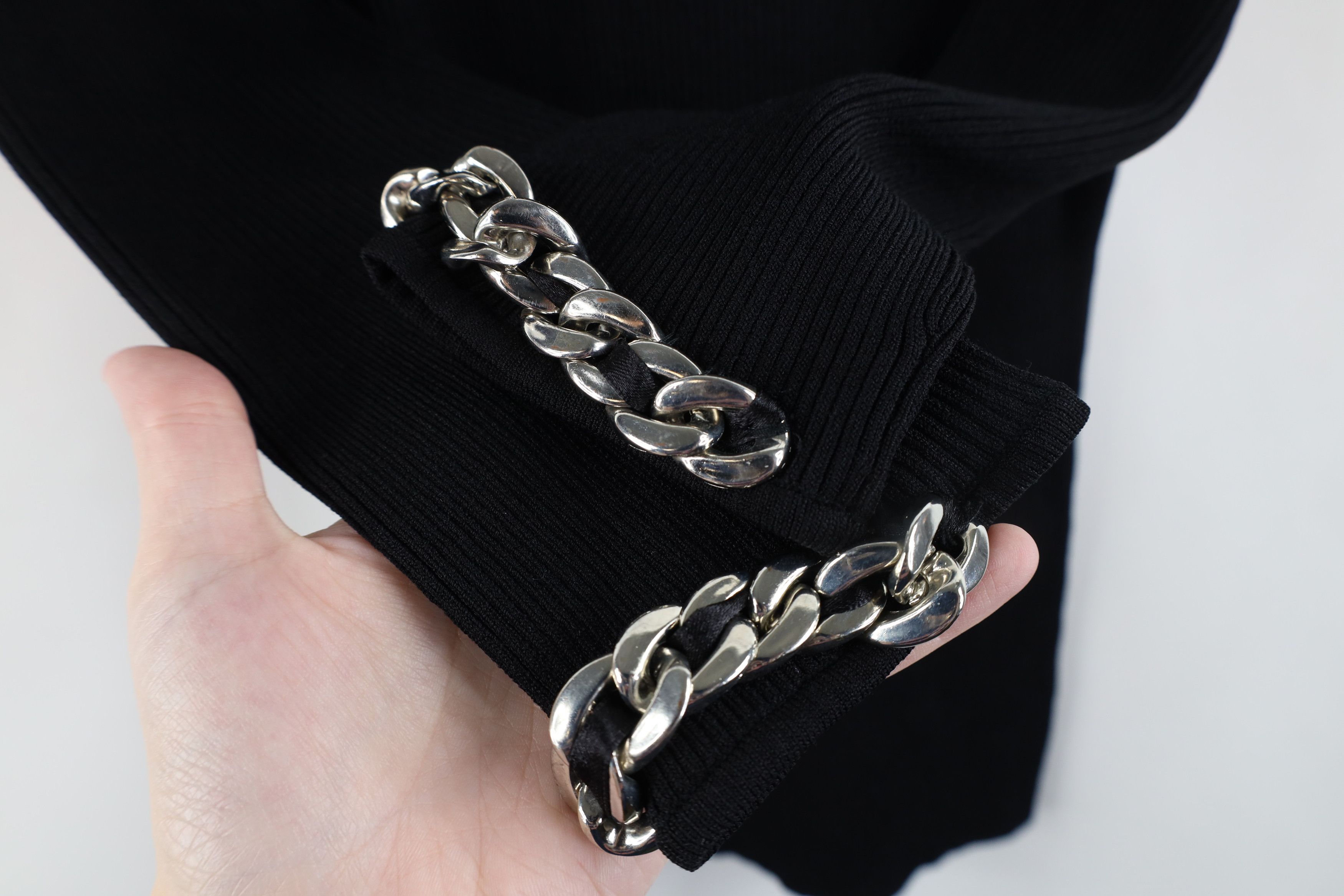 Vintage Vintage 90s Cache Ribbed Knit Cuban Link Knit Sweater Size M / US 6-8 / IT 42-44 - 5 Thumbnail
