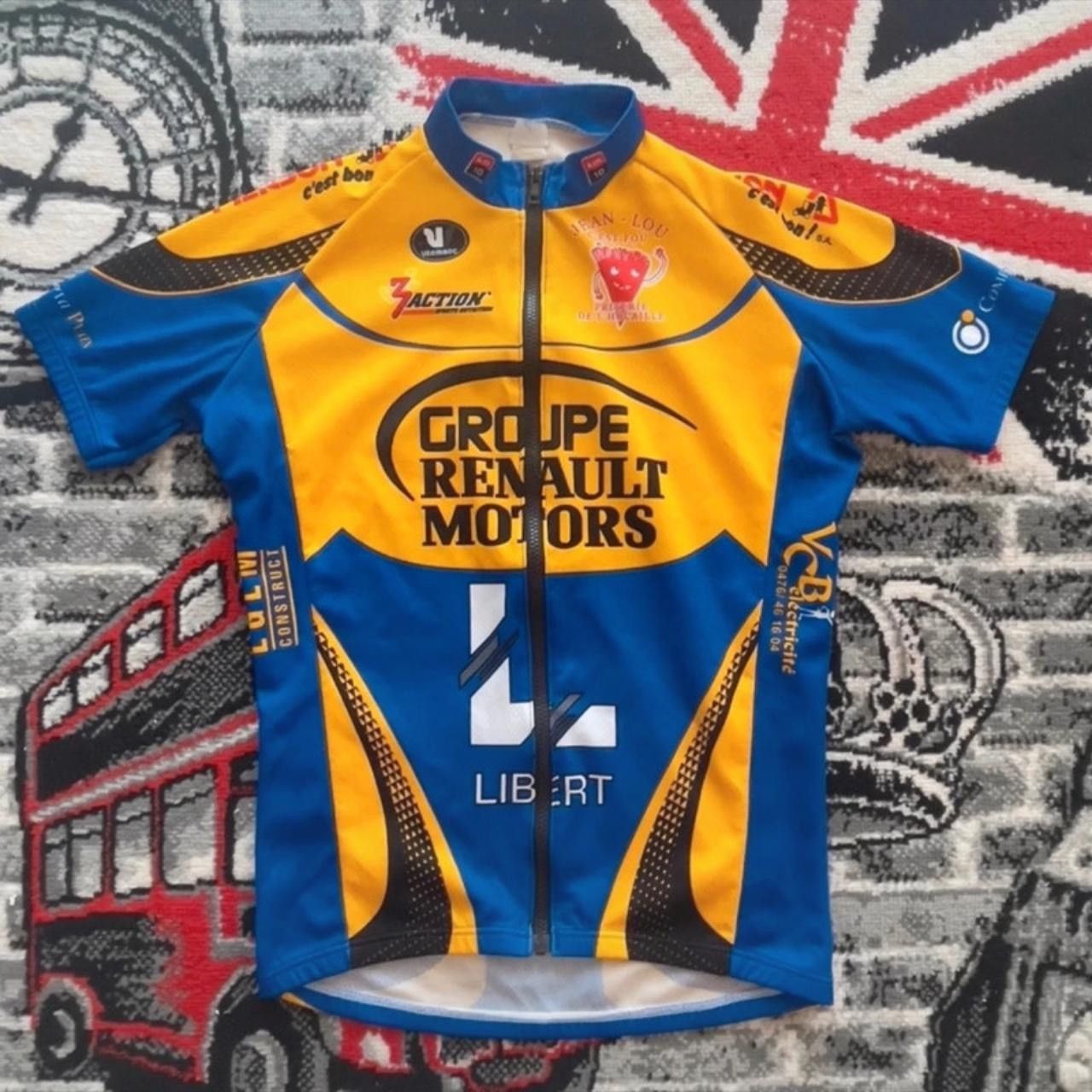 Vintage Vintage Groupe Renault Motors Cycling Jersey Size M Size US M / EU 48-50 / 2 - 2 Thumbnail