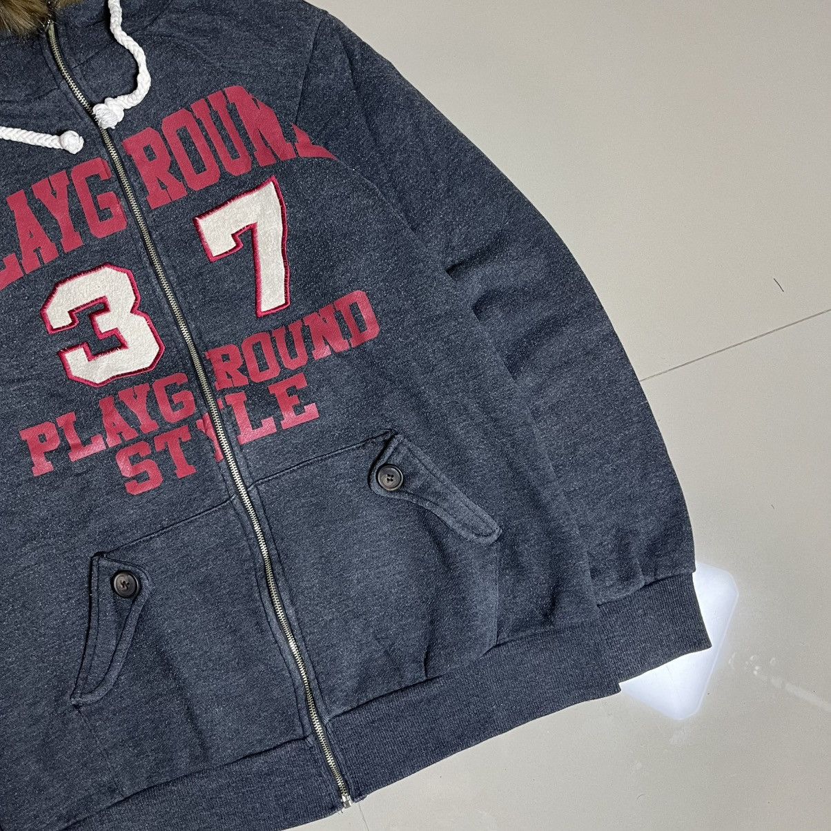If Six Was Nine Playground 37 Fur Trim Zip Hoodie Varsity Style Size US L / EU 52-54 / 3 - 3 Thumbnail