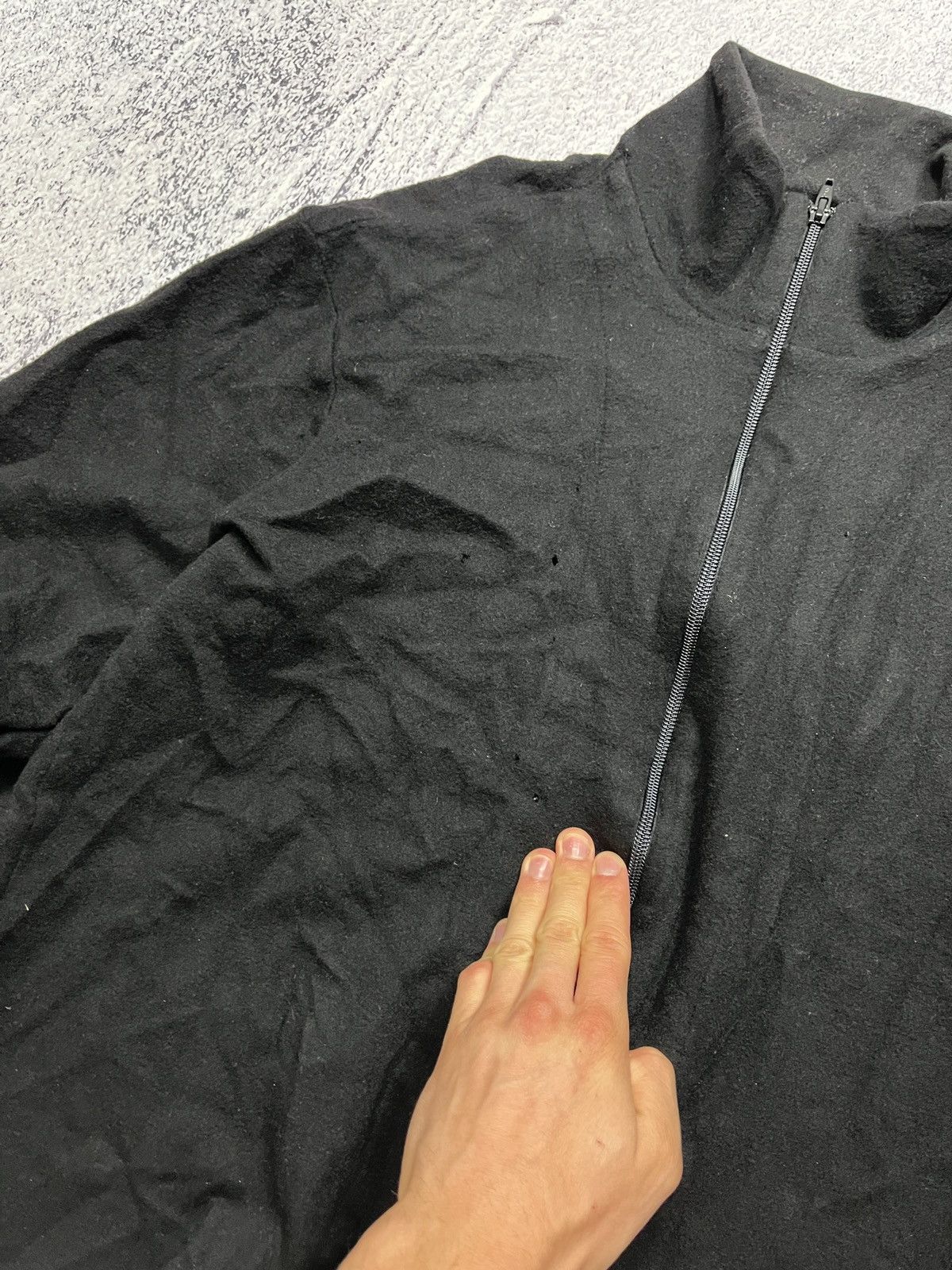 Yohji Yamamoto Yohji Yamamoto Pour Homme Distressed Rare Fleece Jacket Size US S / EU 44-46 / 1 - 10 Thumbnail