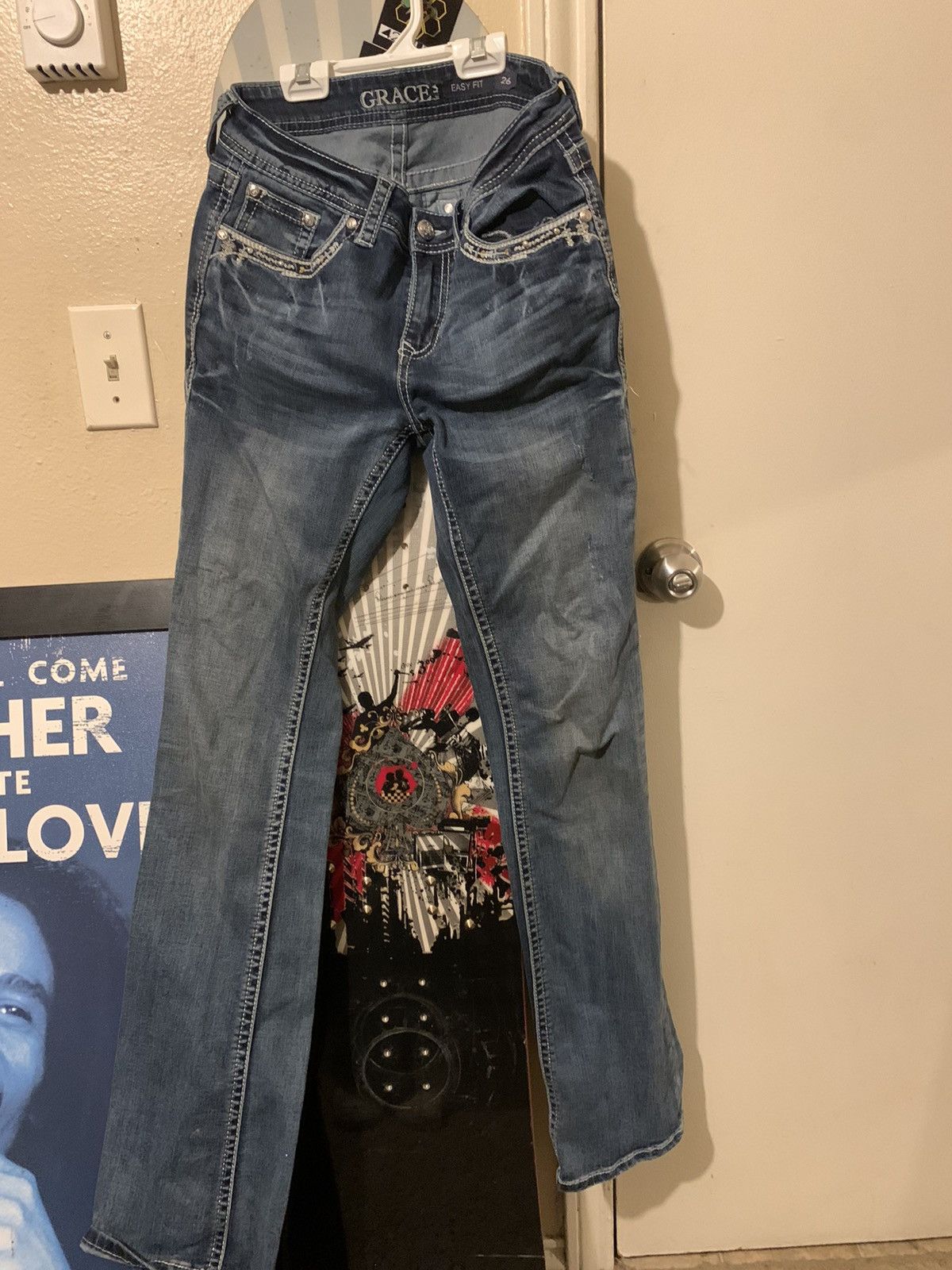 Grace in LA Grace In La Women’s Jeans with Embroidery Size 26" / US 2 / IT 38 - 2 Thumbnail