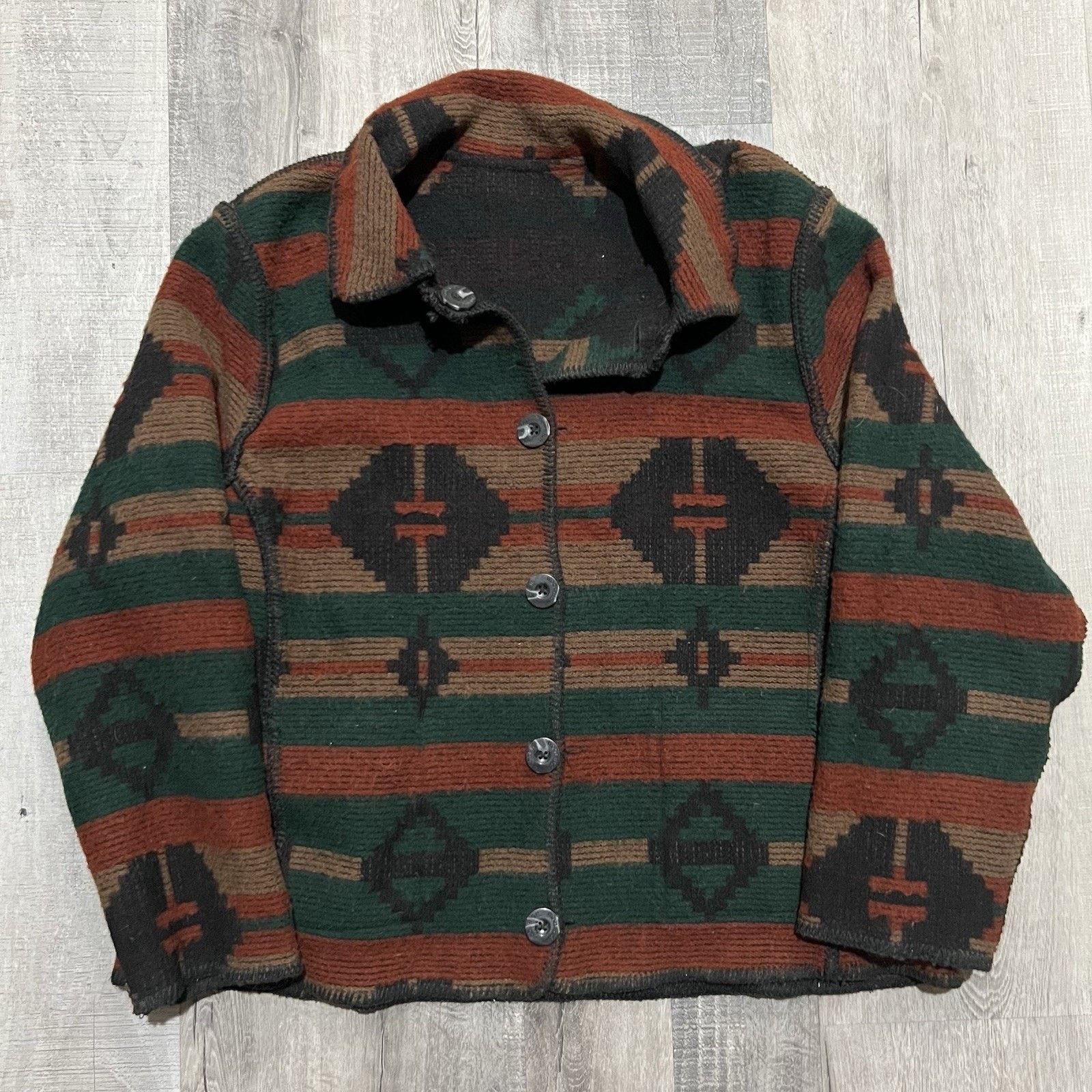 Vintage Woolrich Reversible Southwestern Wool Aztec Button Jacket Size XL / US 12-14 / IT 48-50 - 2 Thumbnail