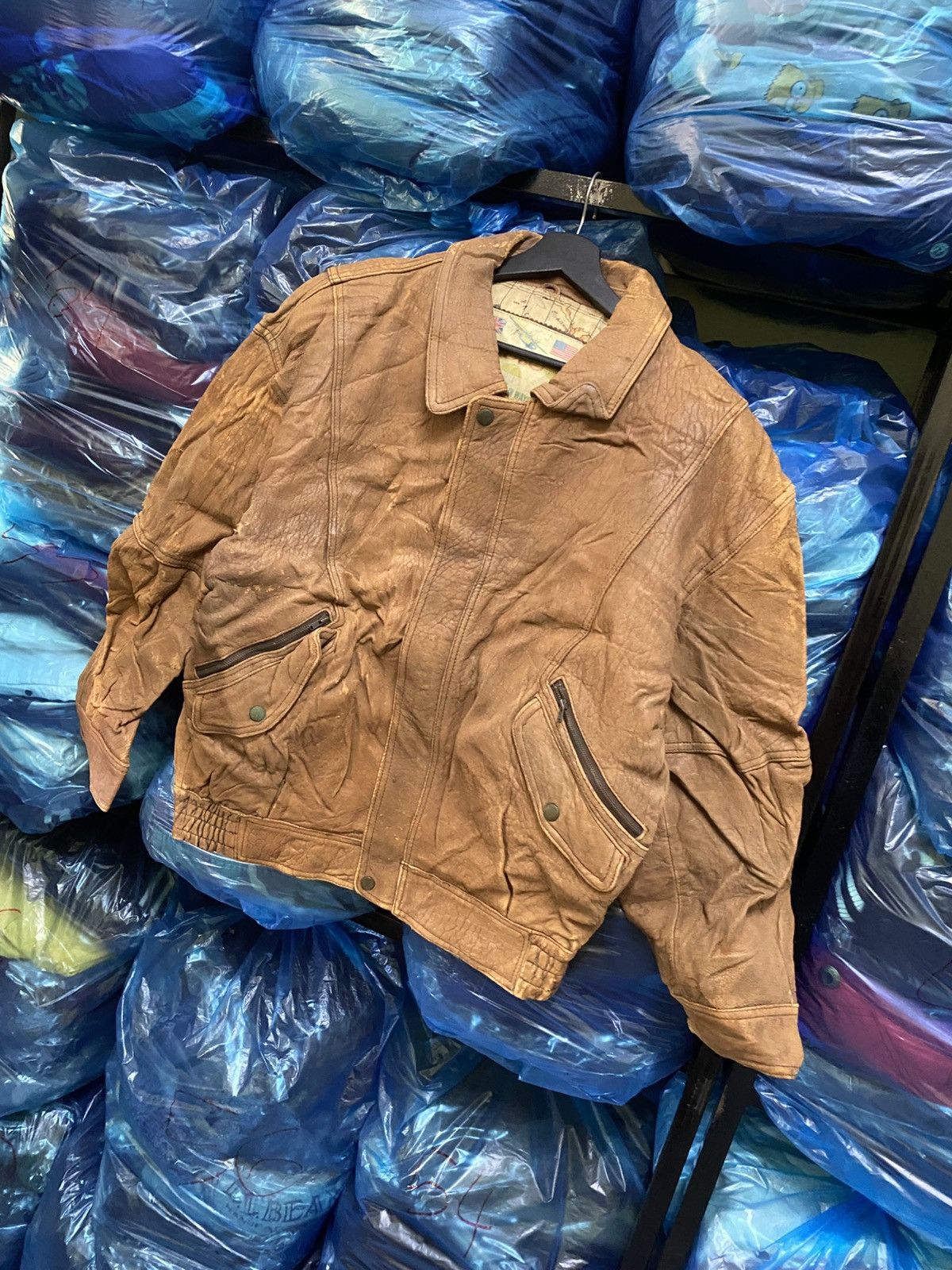 Leather VINTAGE 80s HOBO LEATHER TANKER JACKET Size US L / EU 52-54 / 3 - 2 Thumbnail