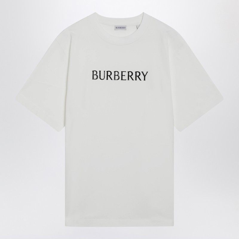Burberry White T-Shirt With Logo Print