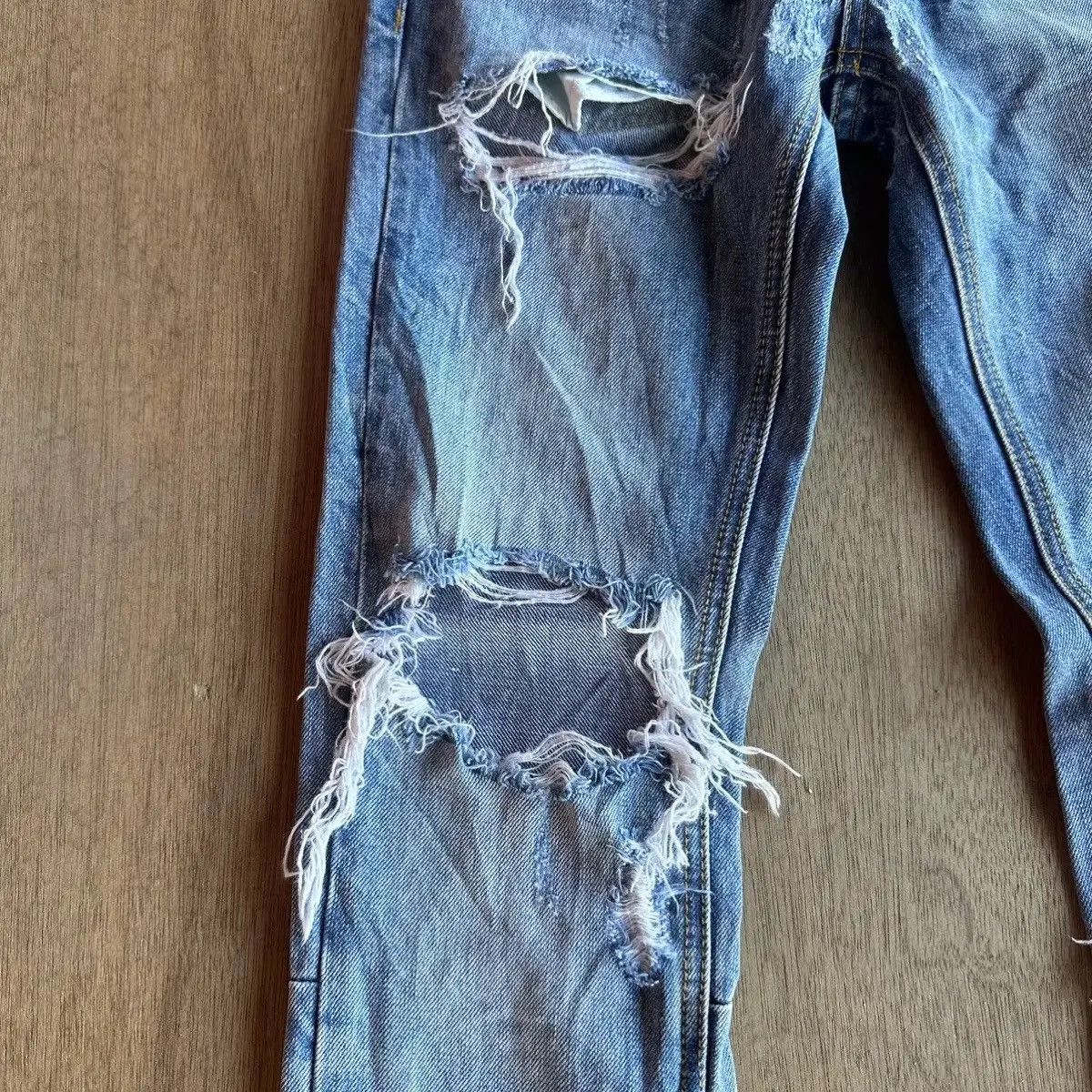 MNML DESTROYED🔥🔥 VINTAGE MNML JEANS ZIPPER LEGS DENIM PANTS Size US 29 - 7 Thumbnail