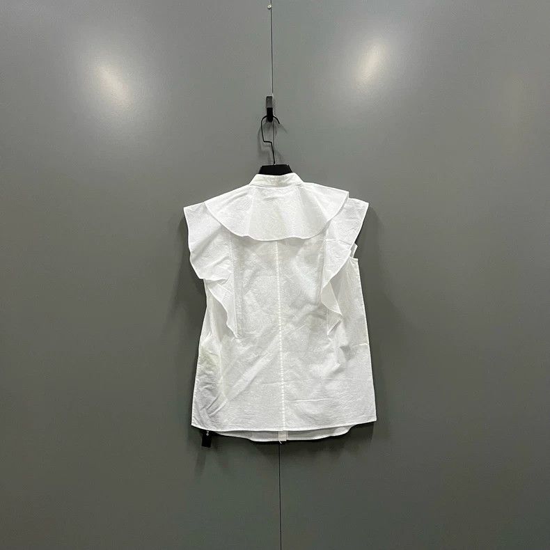 Givenchy Givenchy Size36 White Ruffle Collar Sleeveless Shirt, Size Size US M / EU 48-50 / 2 - 2 Thumbnail