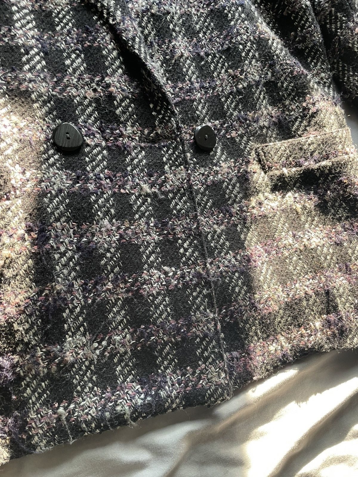 Vintage 90s boucle’ windowpane pattern Gloria Vanderbilt blazer 14 Size XL / US 12-14 / IT 48-50 - 5 Thumbnail