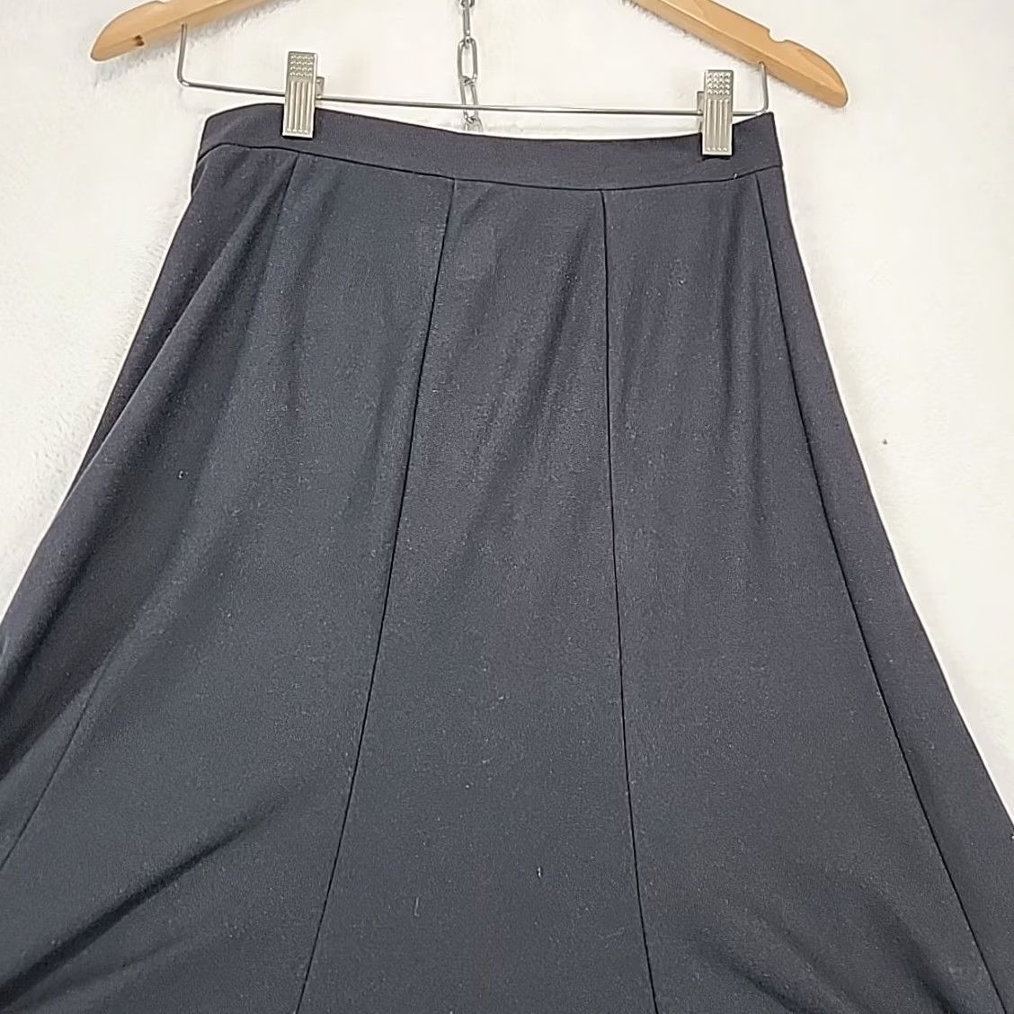 Vintage VINTAGE Murek Modell Women's Black Maxi Skirt Flared 1970s Goth Party M/L Size 32" / US 10 / IT 46 - 3 Thumbnail