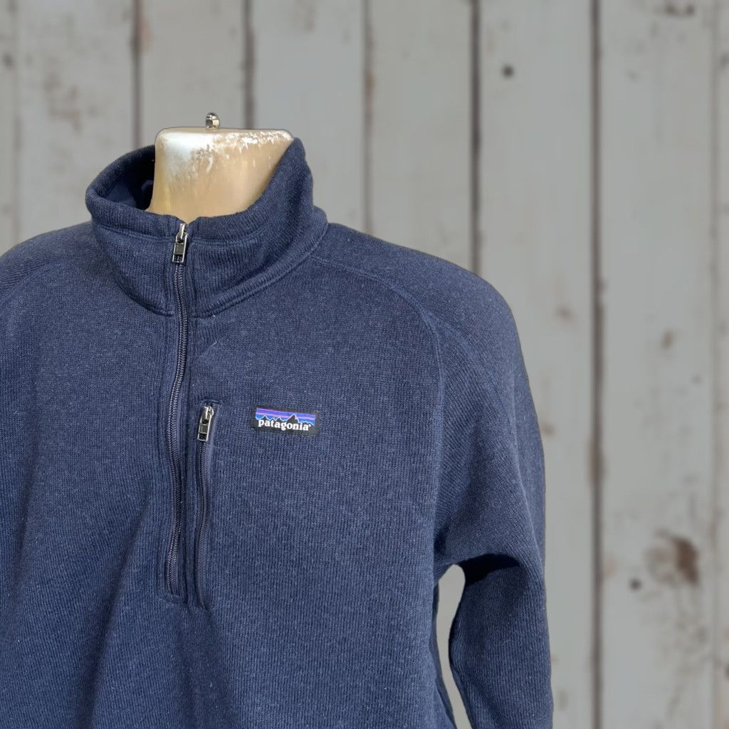 Patagonia Patagonia Sweater Pullover 1/4 Zip – Navy Blue – Size Large Mens Regular Built for Hiking Fall Winter Spring Outdoor Breathing Logo Knit Tight-DK Size US L / EU 52-54 / 3 - 1 Thumbnail