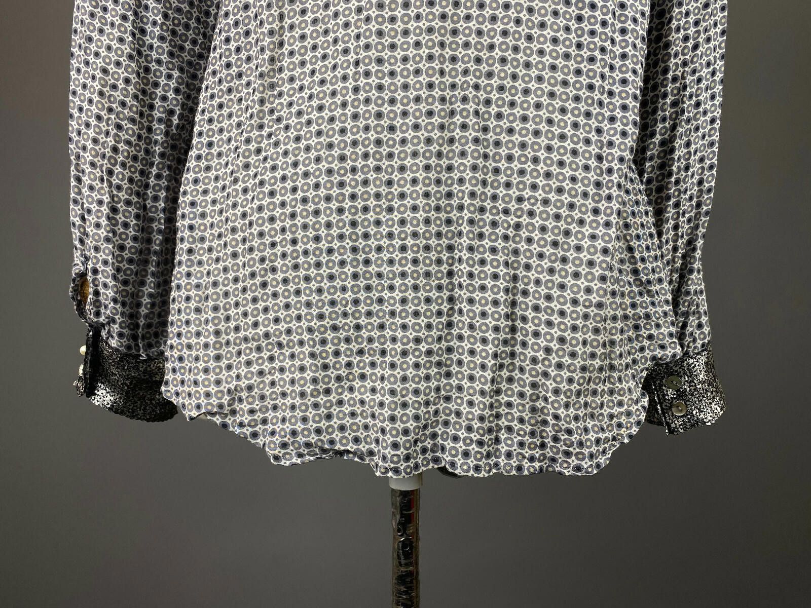 Designer Max Volmary Diamonds and Pearls Gray Blouse Shirt Size 40 Size M / US 6-8 / IT 42-44 - 8 Thumbnail