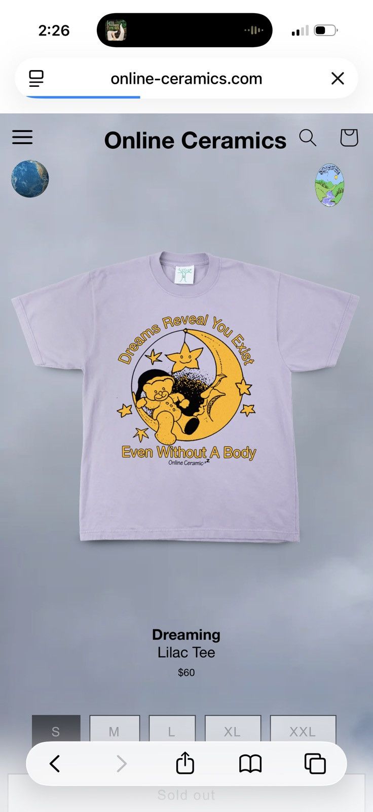 Online Ceramics Dreaming Lilac Tee Size US S / EU 44-46 / 1 - 1 Thumbnail