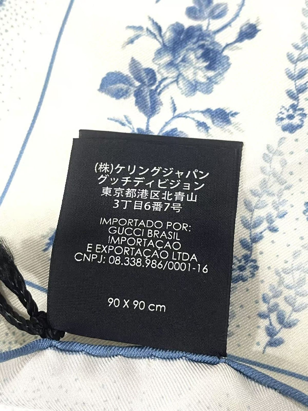 Gucci Blue Floral Silk Square Scarf Size ONE SIZE - 7 Thumbnail