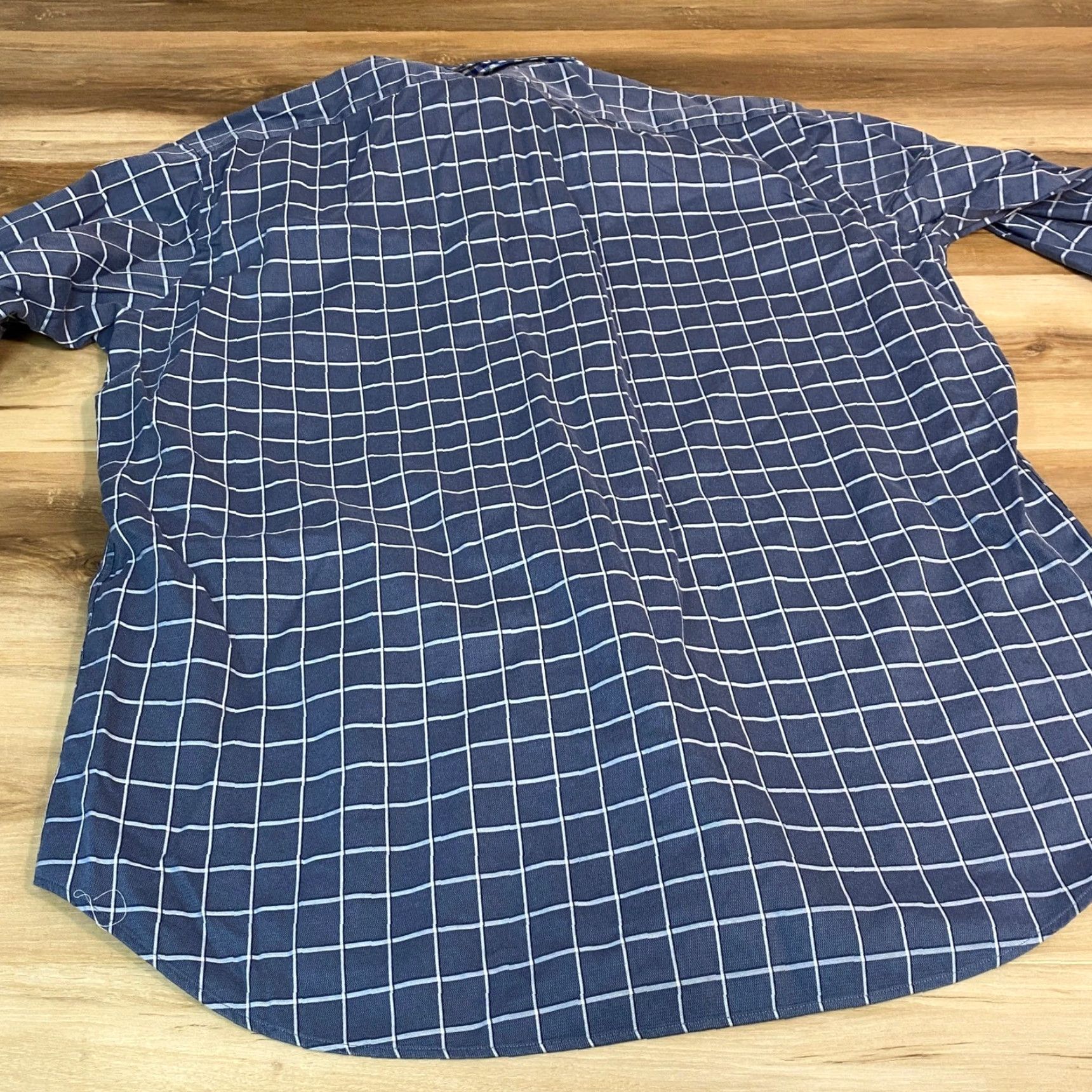 Vintage THOMAS DEAN Shirt Mens XL Blue White Plaid Check Long Sleeve Button Up Size US XL / EU 56 / 4 - 7 Thumbnail