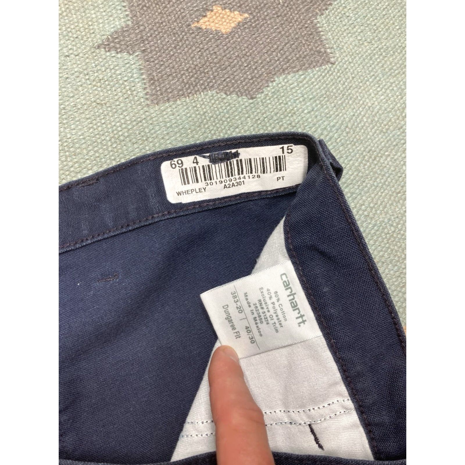 Carhartt VINTAGE Carhartt Carpenter Jeans Duck Canvas Pants Navy Blue Baggy Skater 40x28 Mens Jeans Size US 40 / EU 56 - 8 Thumbnail
