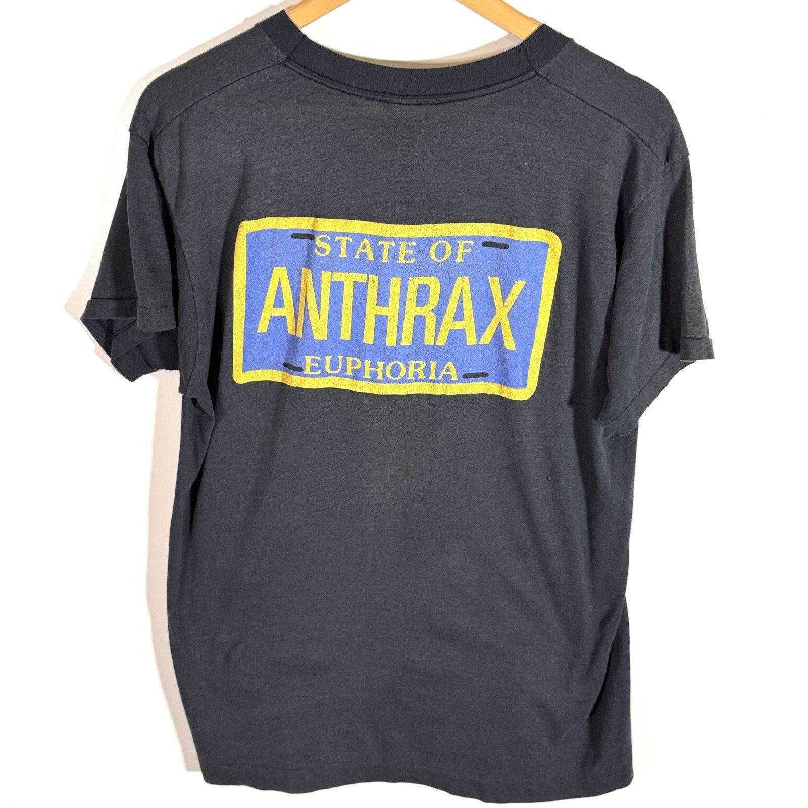 Band Tees × Vintage VTG Anthrax Road To Euphoria Graphic Band T-shirt 80s Size M Size US S / EU 44-46 / 1 - 13 Thumbnail