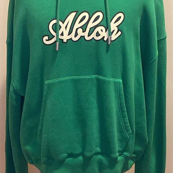 Off-White Off-White Oversize Football Logo Graphic Hoodie in Green (M) Size US M / EU 48-50 / 2 - 3 Thumbnail