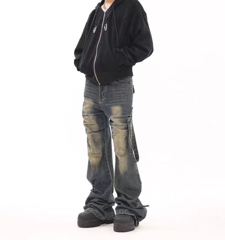 Japanese Brand × Jean Vintage washed pleated heavyweight rare jeans Size US 30 / EU 46 - 1 Thumbnail