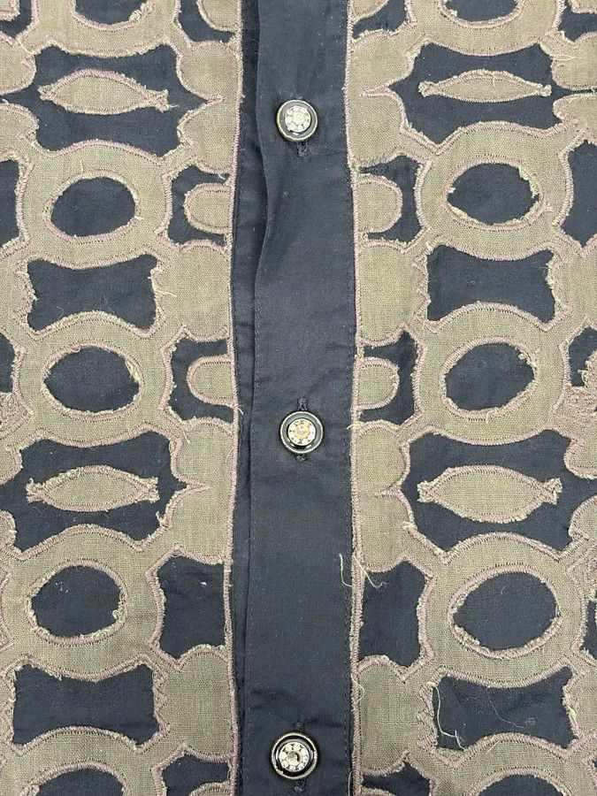 Roberto Cavalli 2000s Roberto Cavalli Black Mafia Khaki Shirt Size US M / EU 48-50 / 2 - 8 Thumbnail