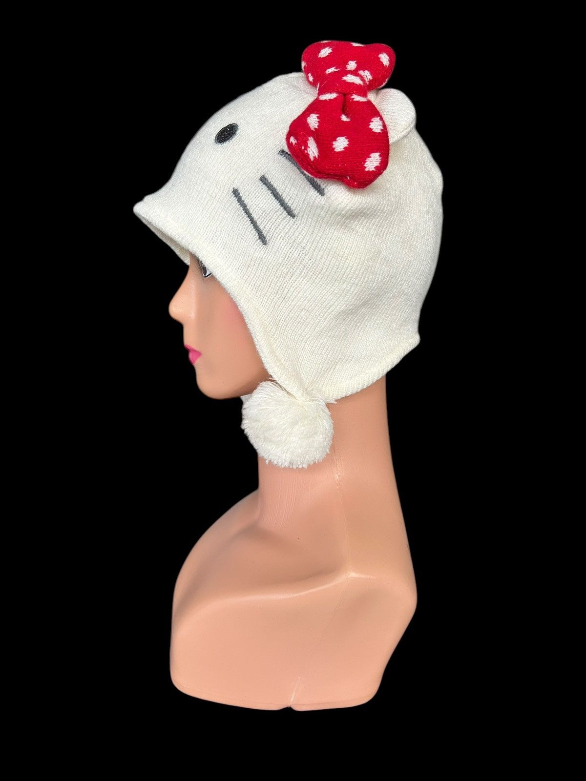 Anime × Japanese Brand Hello Kitty Bunny Beanie Hats Rare ☠️☠️ Size ONE SIZE - 4 Thumbnail