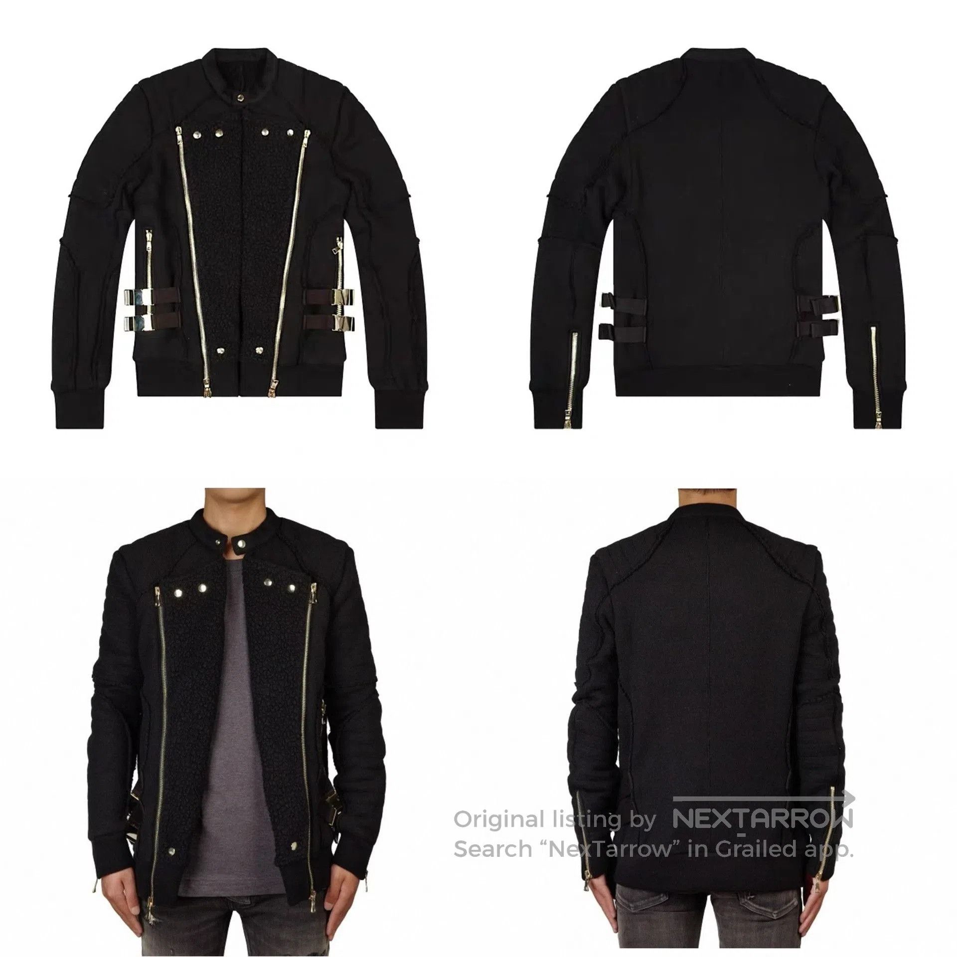 Balmain Balmain Gold Label Lamb Fur Zip Rivet Jacket. Size US XL / EU 56 / 4 - 9 Thumbnail