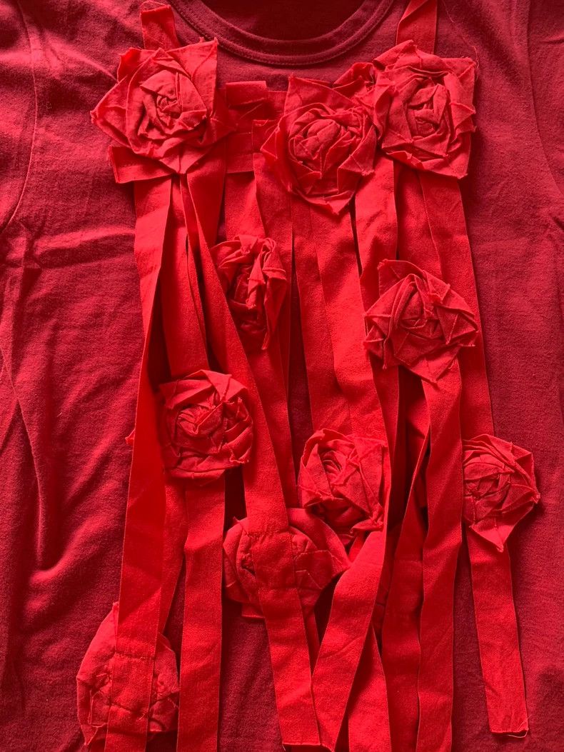 Comme des Garcons Comme des Garcons Red vintage rose flower top Size S / US 4 / IT 40 - 5 Thumbnail