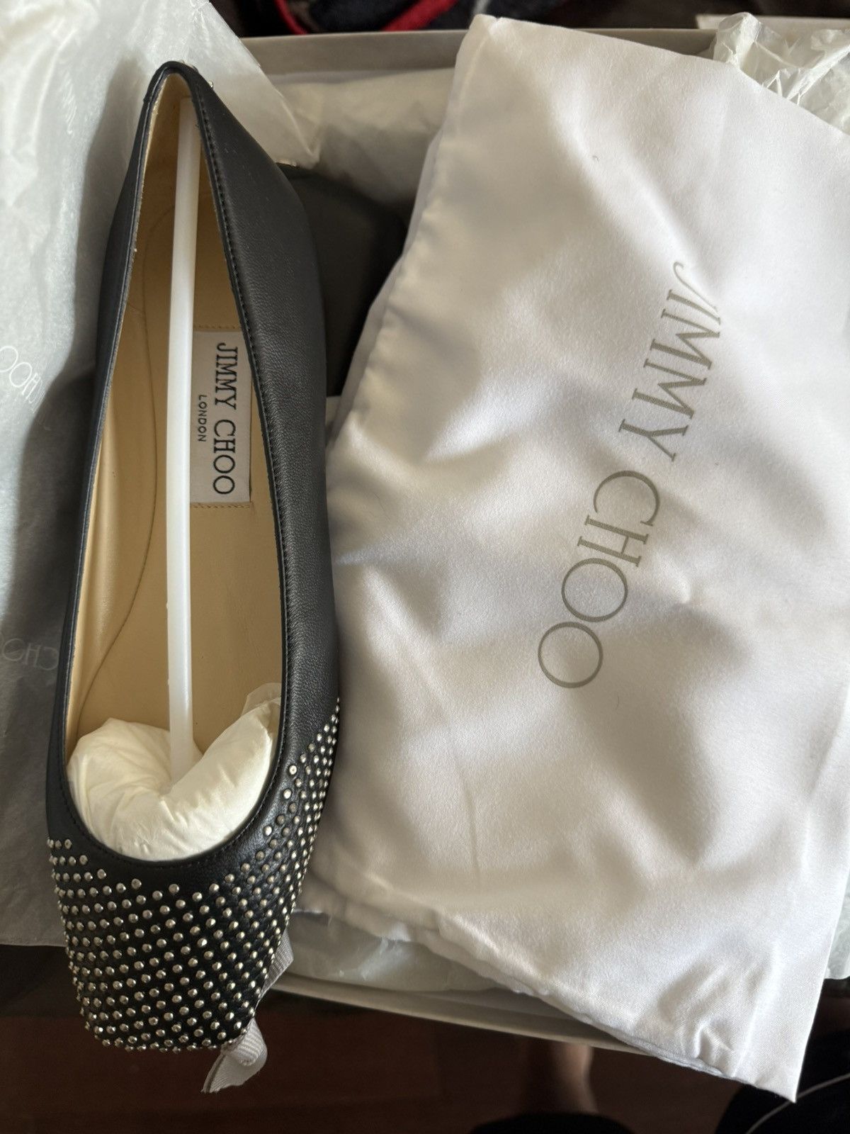 Jimmy Choo Jimmy Choo Ballerina Flats Davia Black sz.35 Size US 5 / IT 35 - 2 Thumbnail