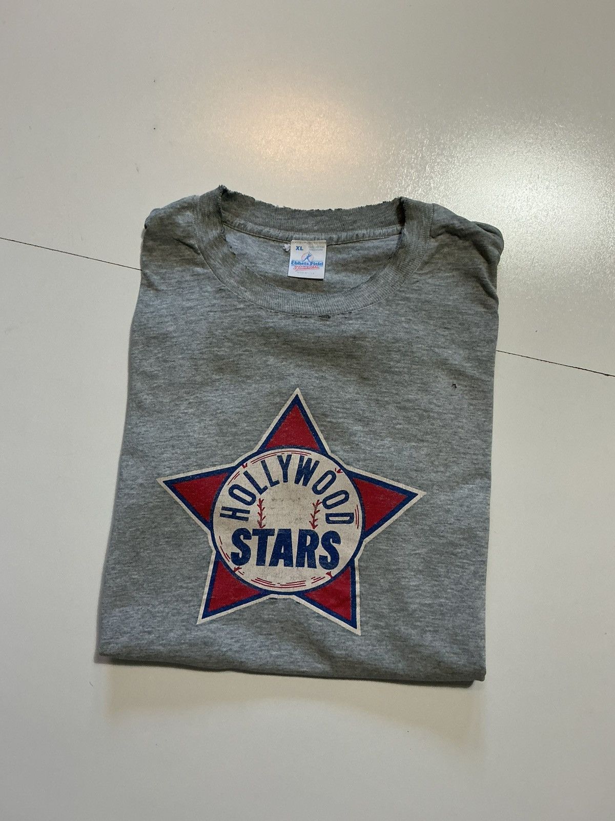 Vintage Vintage Ebbets Field Hollywood Stars Baseball T-Shirt Size US XL / EU 56 / 4 - 1 Thumbnail
