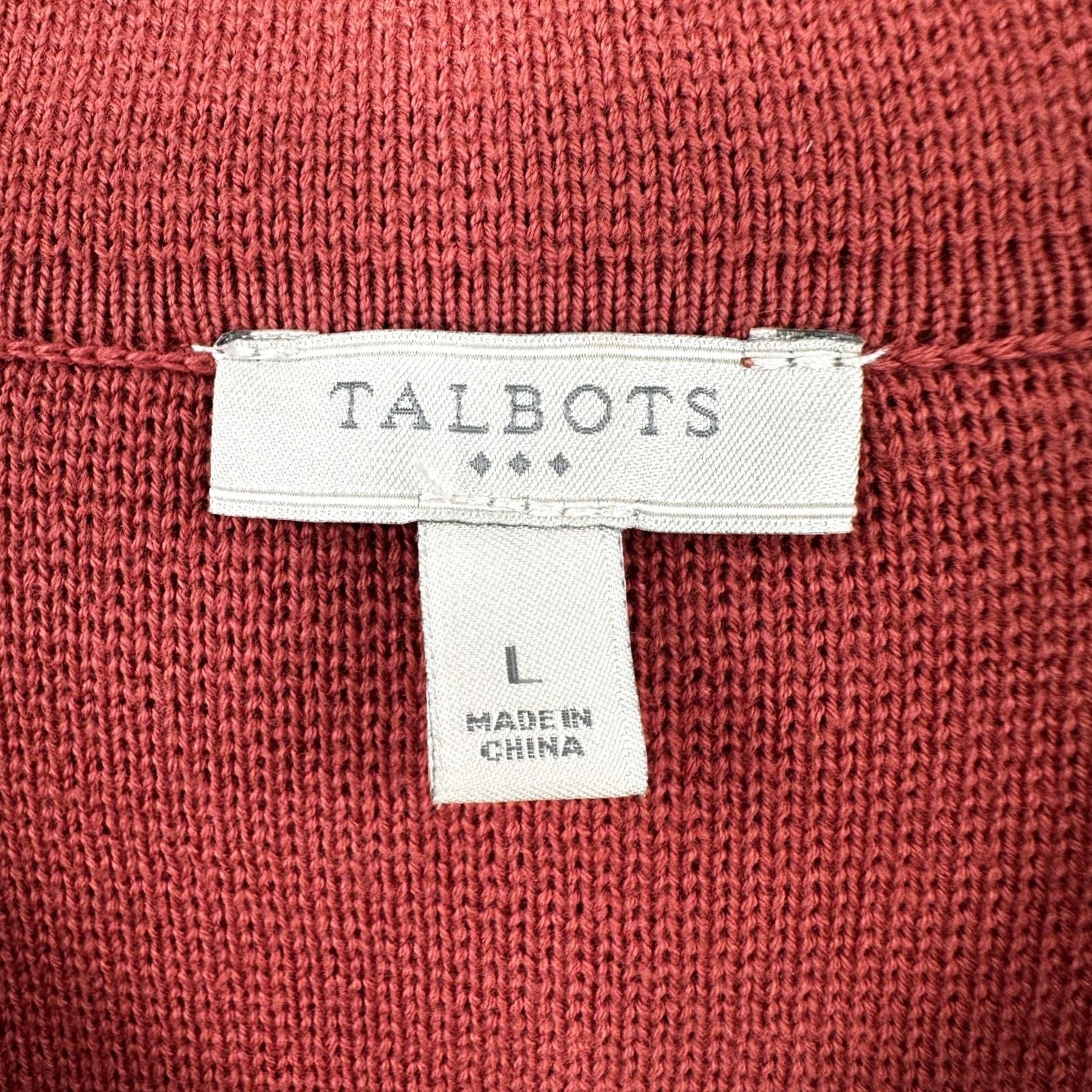 Talbots Talbots Cardigan Jacket Large Rust Orange Cotton Button Front Grandma Regular L Size L / US 10 / IT 46 - 3 Thumbnail