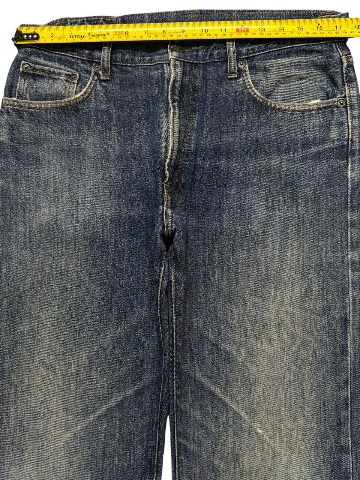 Kapital Vintage Y2K Japanese Brand Blue Faded Wash Whiskers Wide Leg Size US 34 / EU 50 - 7 Thumbnail