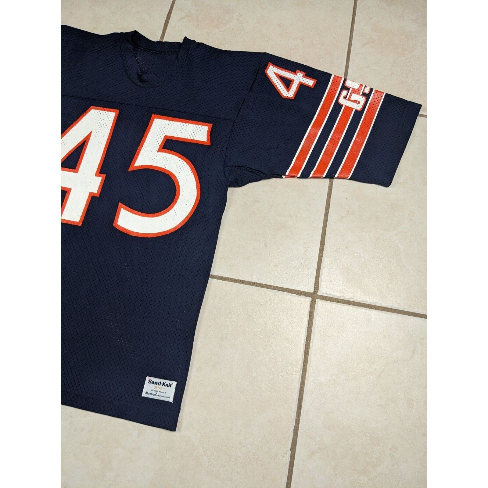MacGregor Vtg 1980s Sand Knit Chicago Bears Gary Fencik #45 Jersey USA Size US S / EU 44-46 / 1 - 4 Thumbnail