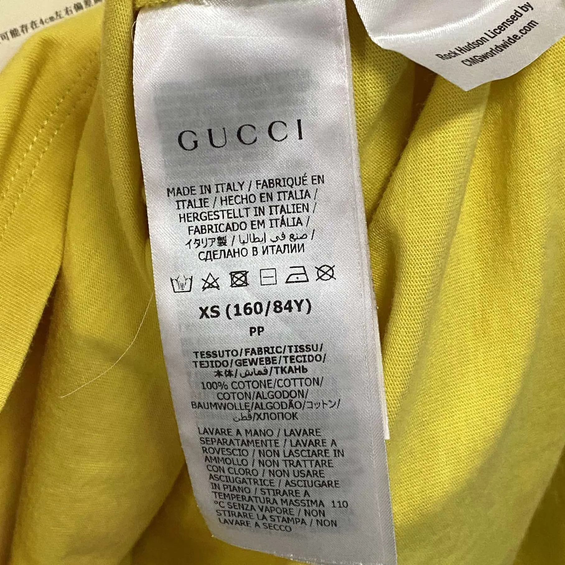Gucci GUCCI Yellow Logo Short Sleeve T-Shirt XS Size XS / US 0-2 / IT 36-38 - 4 Thumbnail