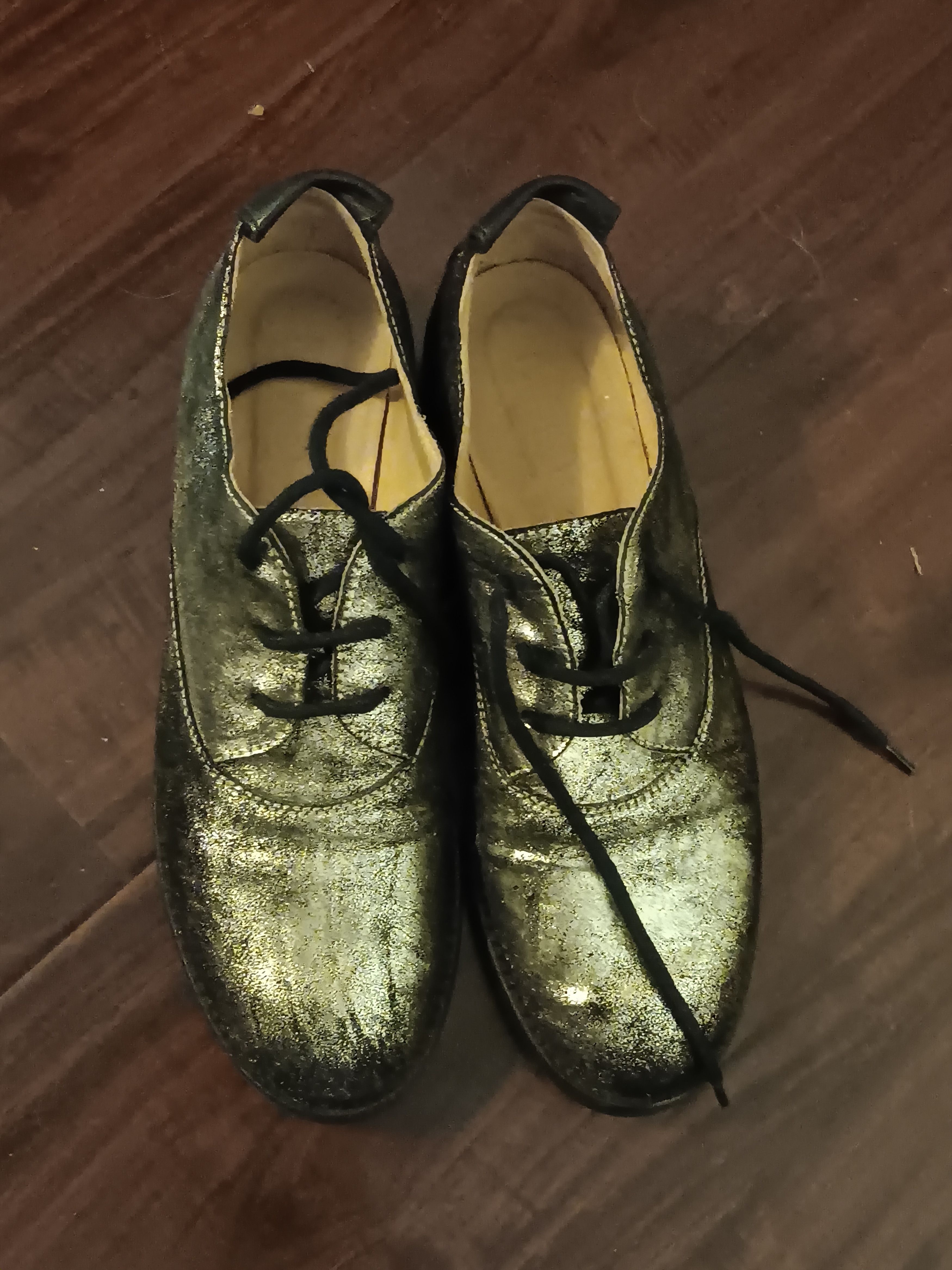 MM6 Maison Martin Margiela MM6 silver gold metallic oxford derby Size US 9.5 / IT 39.5 - 4 Thumbnail