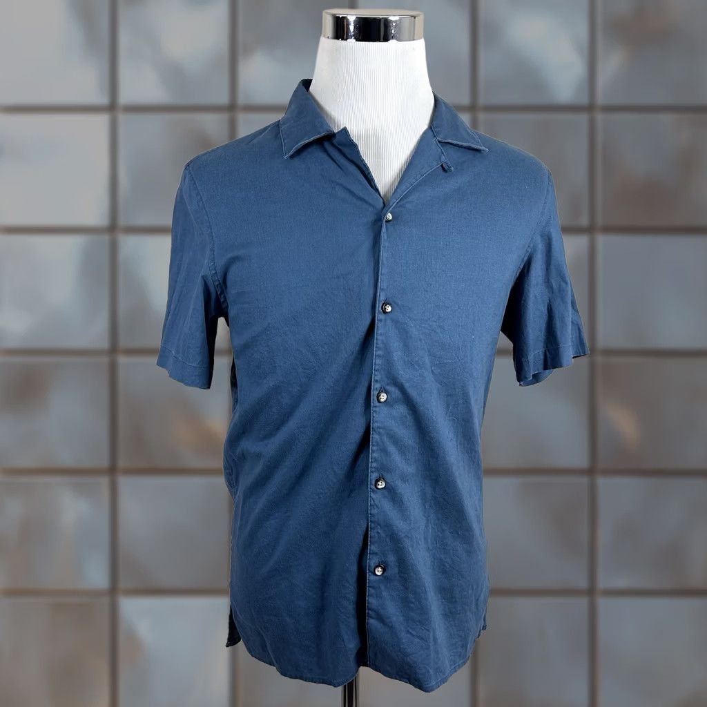 Bonobos Bonobos Shirt Short Sleeve Linen Blend Blue Casual Button Front Mens XS S Size US S / EU 44-46 / 1 - 1 Thumbnail