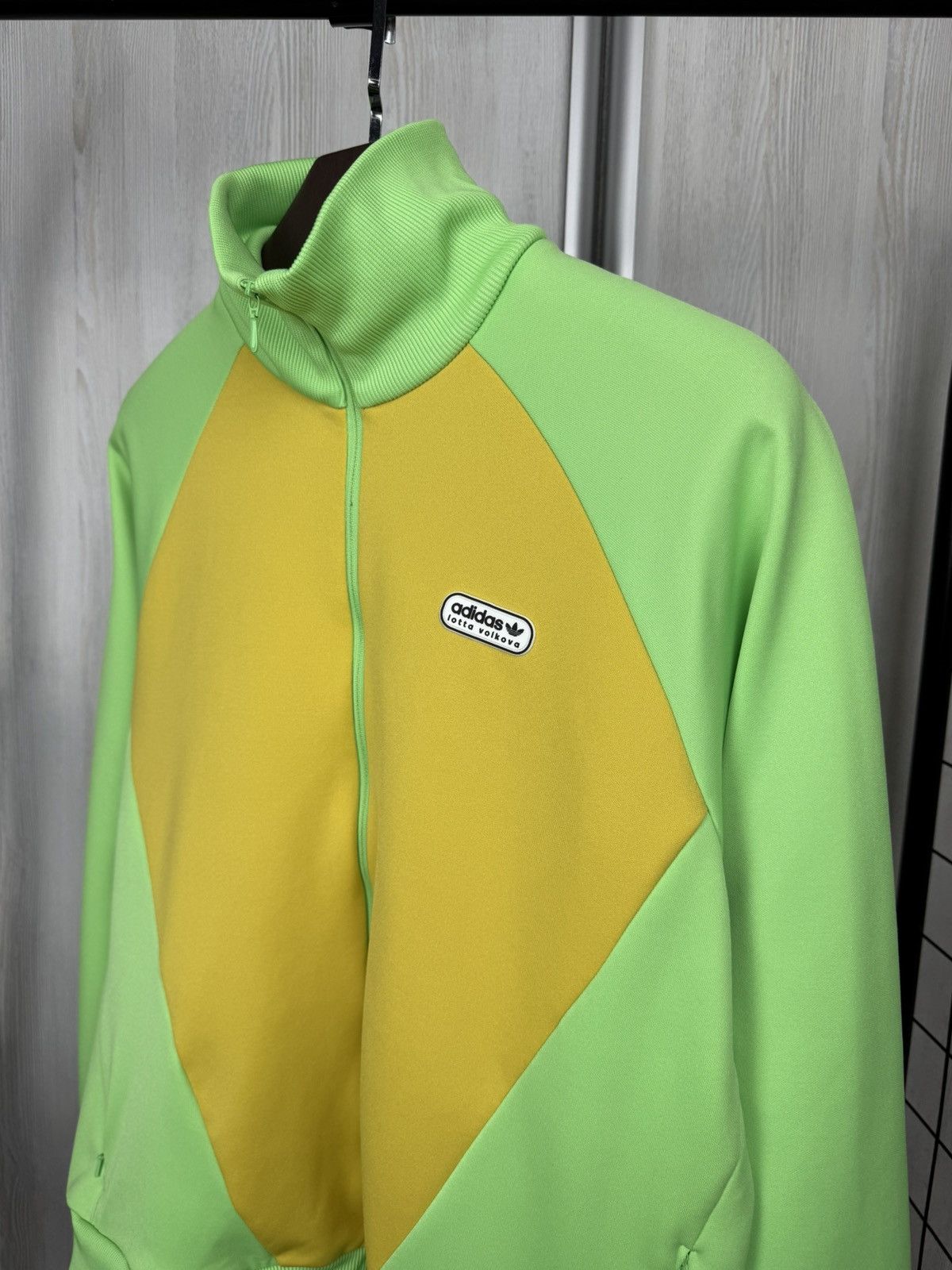 Adidas Adidas x Lotta Volkova Green Yellow Podium Track Top Jacket Size M / US 6-8 / IT 42-44 - 6 Thumbnail