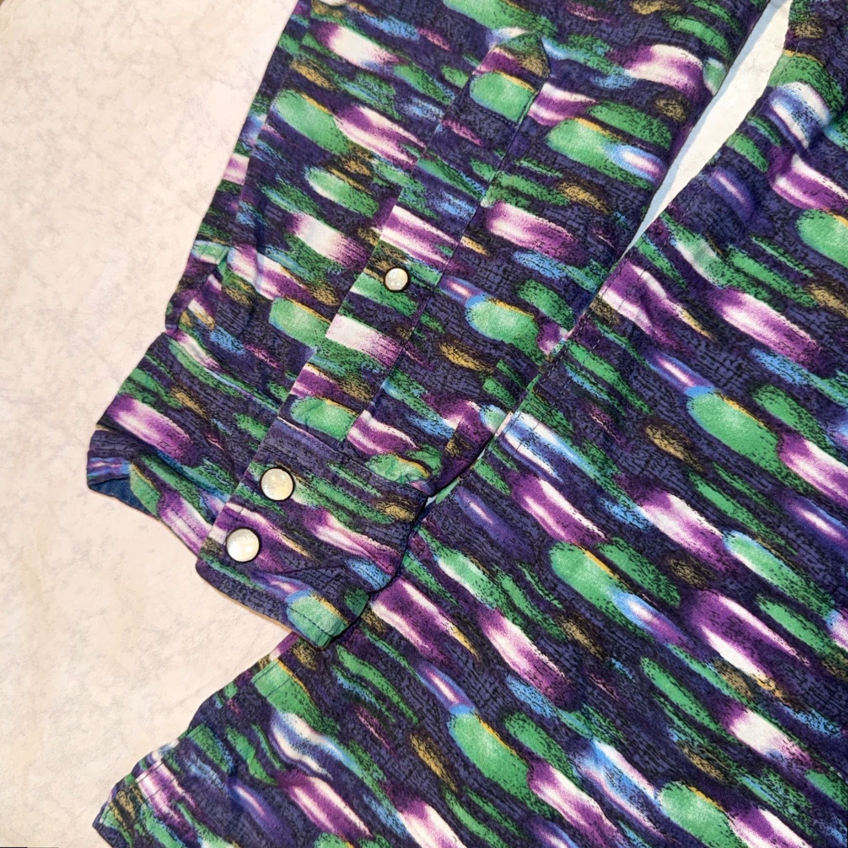 Cremieux Cremieux Shirt Button-Up XL Purple Cotton Art Print Logo Embroidered Classic Size US XL / EU 56 / 4 - 4 Thumbnail