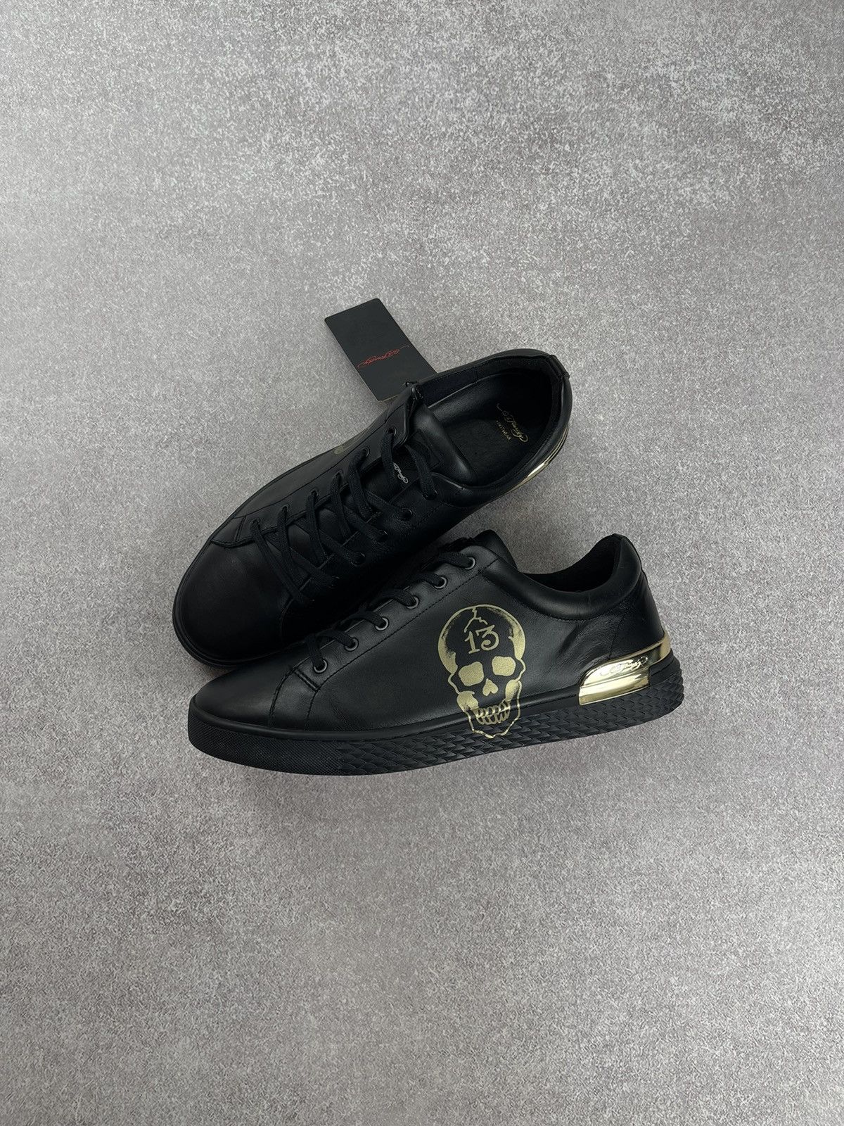 Ed Hardy Ed Hardy Lucky Low Top Black Sneakers Size US 12 / EU 45 - 1 Thumbnail