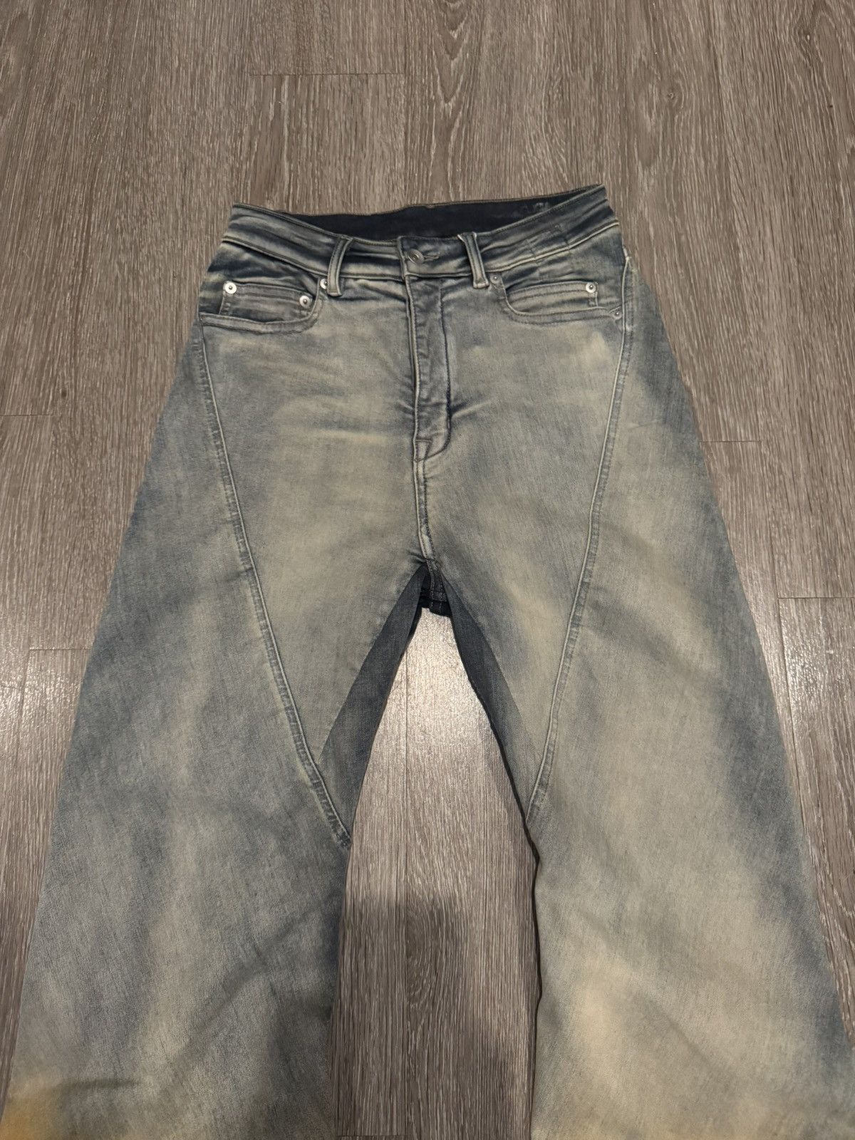 Rick Owens Rick Owens SAMPLE Sky Orange Degrade Bias Bootcut Jeans 31 Size US 31 - 6 Thumbnail