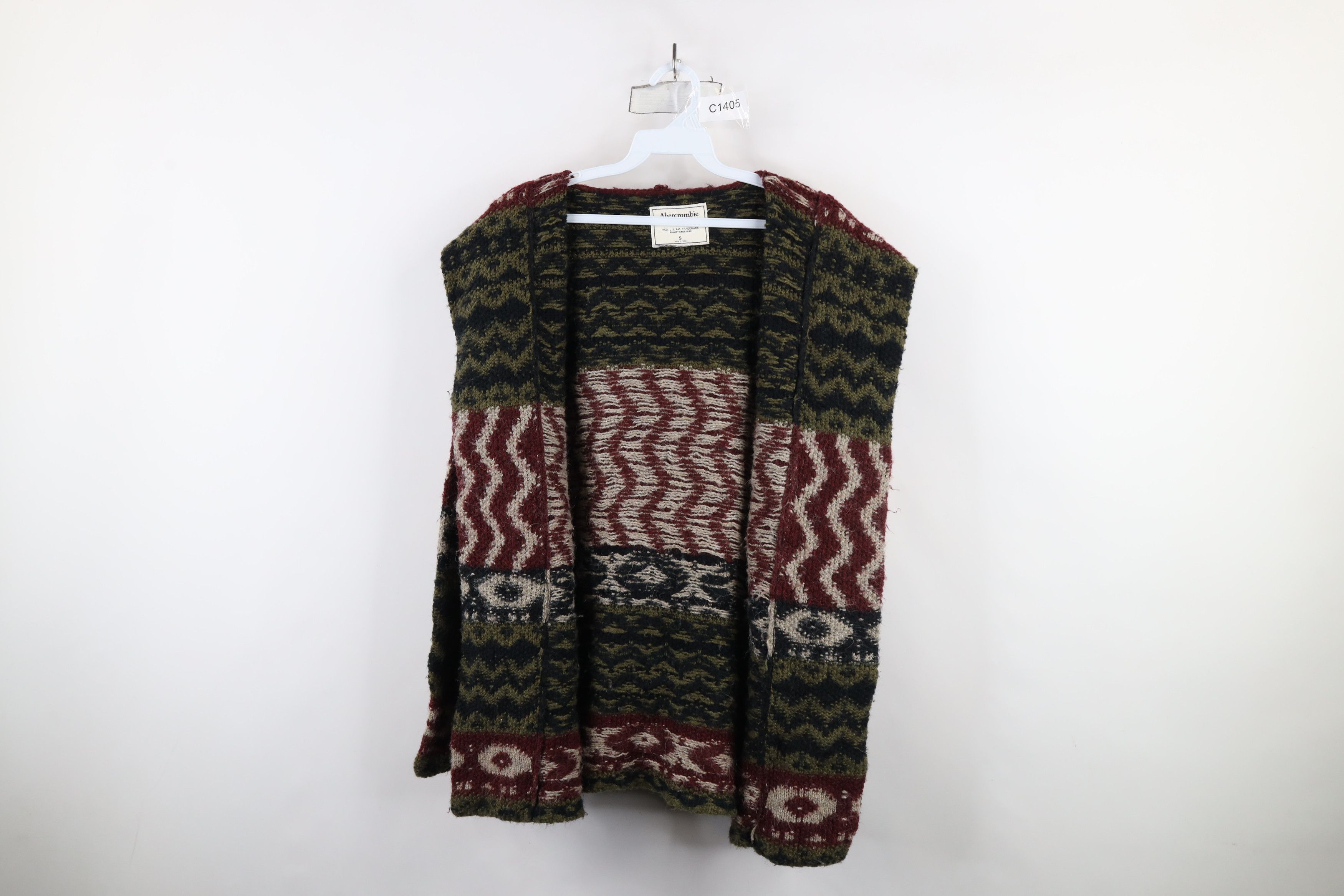 Abercrombie & Fitch × Vintage Vintage Y2K Abercrombie & Fitch Wool Knit Hooded Sweater Size S / US 4 / IT 40 - 10 Thumbnail