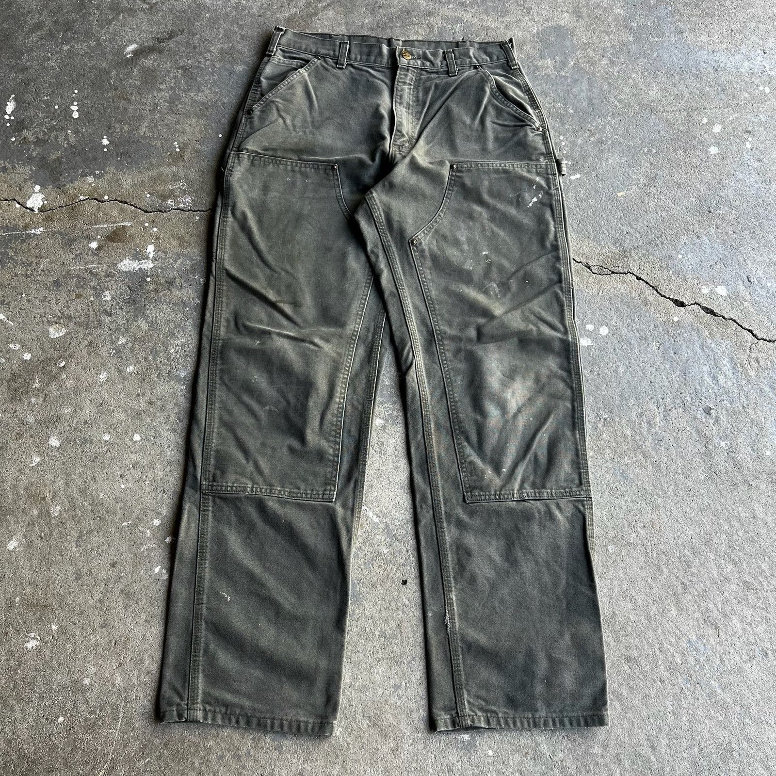 Carhartt × Vintage Carhartt green double knee work wear carpenter pants Size US 32 / EU 48 - 1 Thumbnail