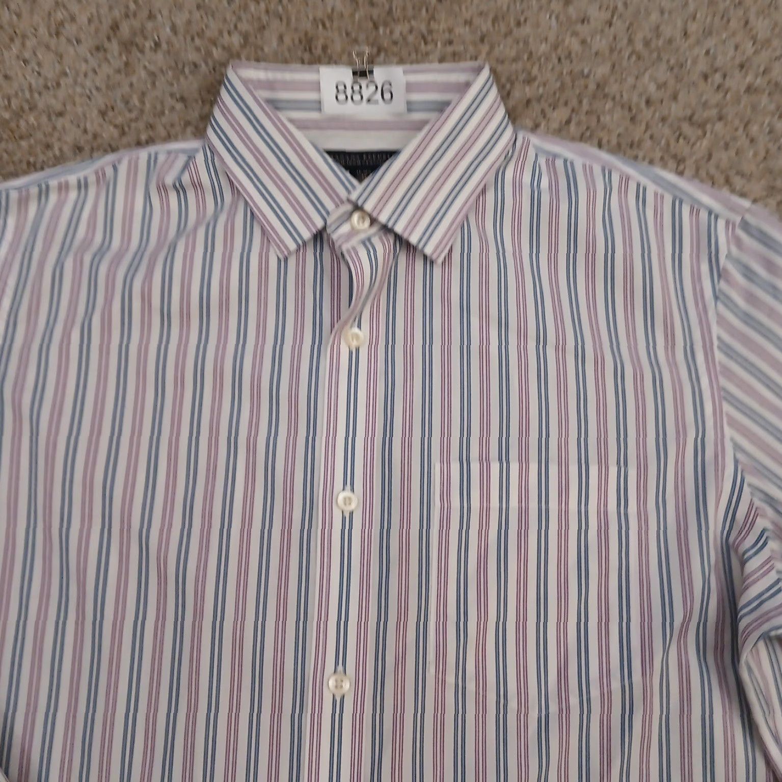 Banana Republic Banana Republic Shirt Mens Medium Blue Purple Striped Long Sleeve Button Up Size US M / EU 48-50 / 2 - 3 Thumbnail