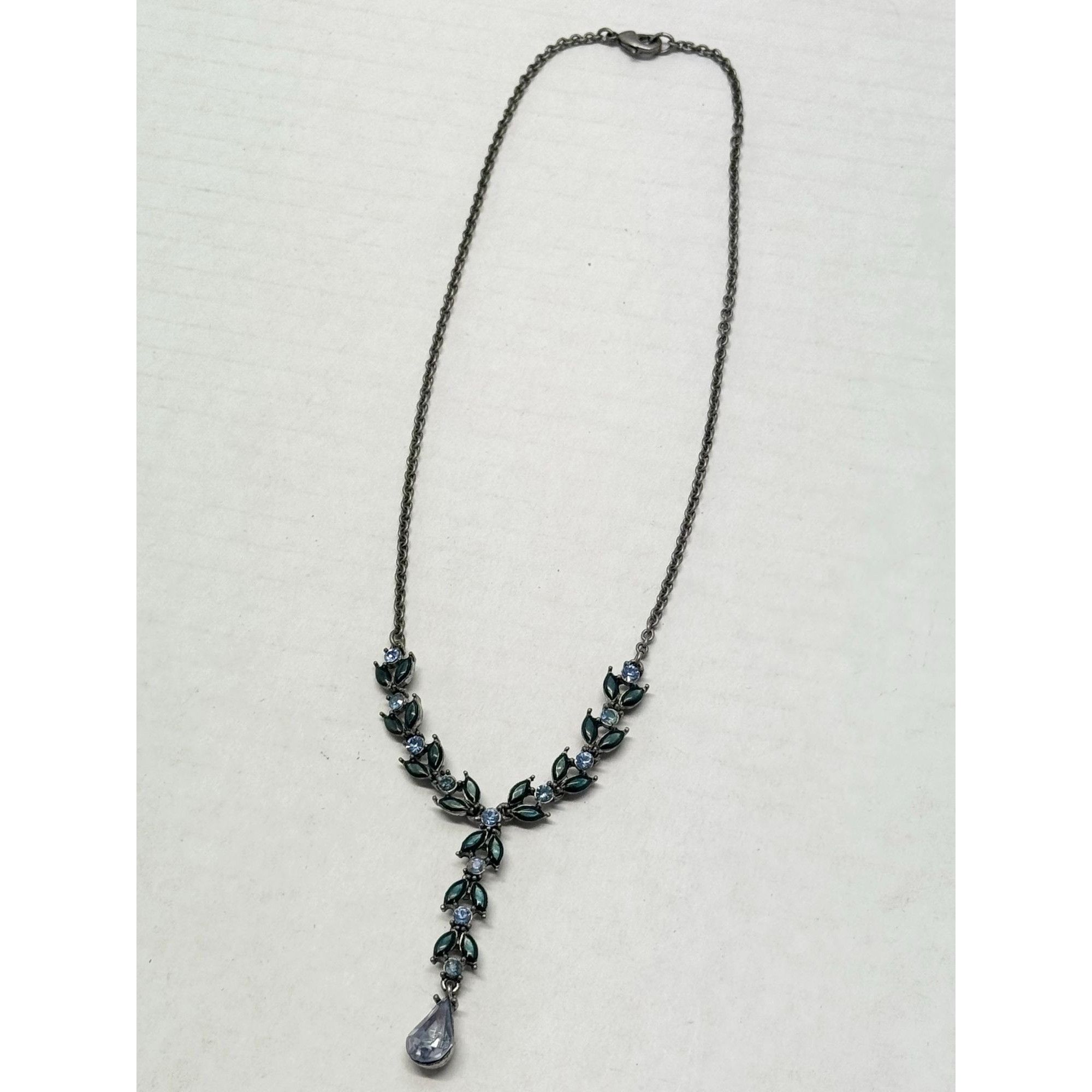 Vintage Vintage blue rhinestone drop necklace Size ONE SIZE - 1 Thumbnail