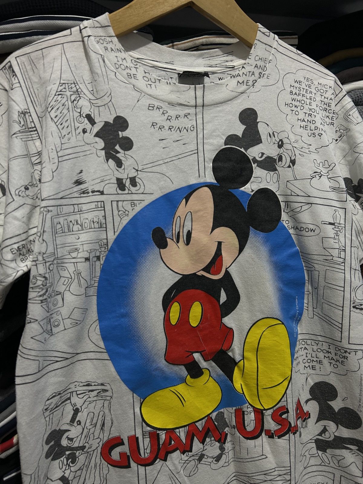 Disney Vintage 90s Mickey mouse AOP guam USA movie Tee by tag FOTL Size US M / EU 48-50 / 2 - 2 Thumbnail