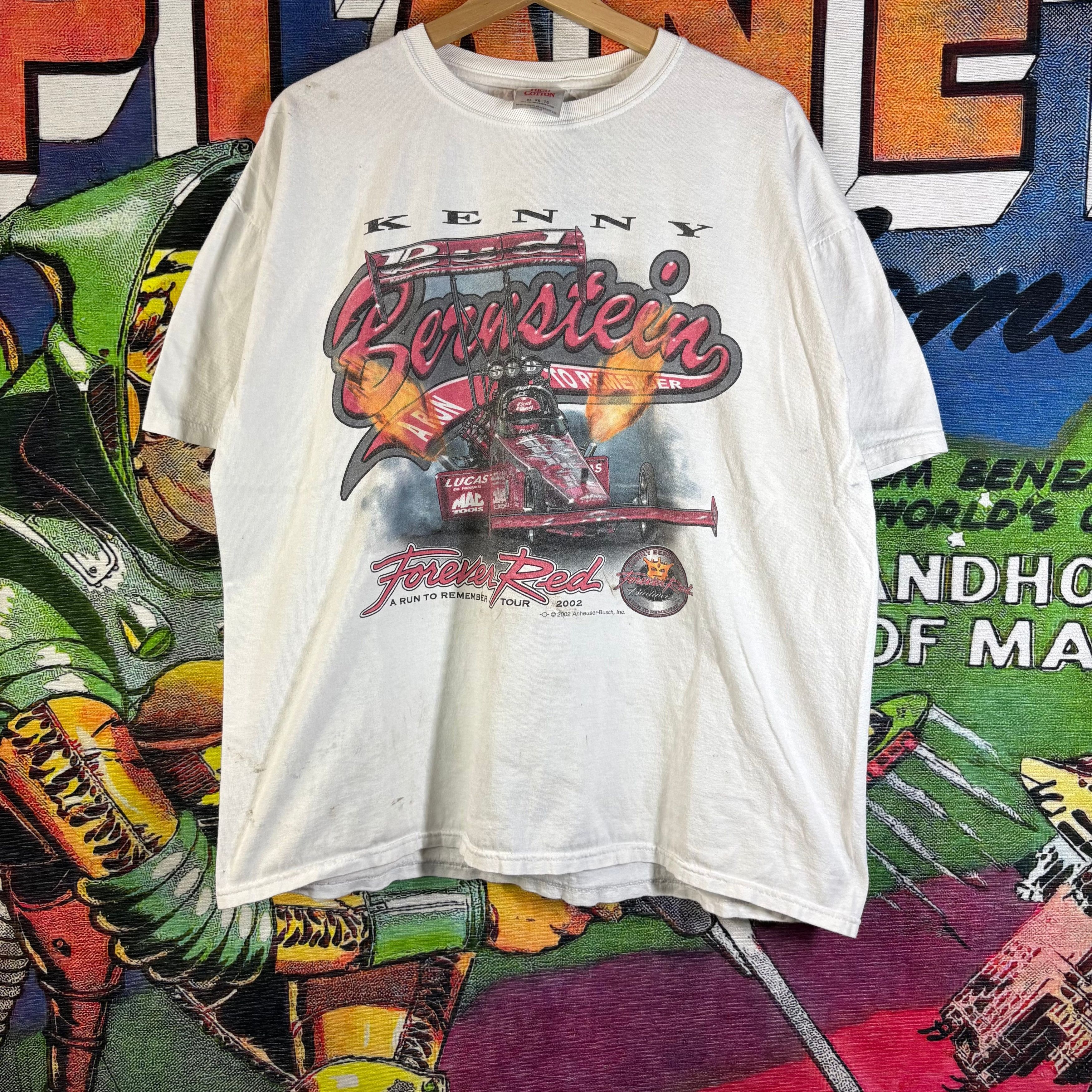 Vintage Vintage 2002 Kenny Bernstein Forever Red Tour Drag Race Tee Size US XL / EU 56 / 4 - 1 Thumbnail