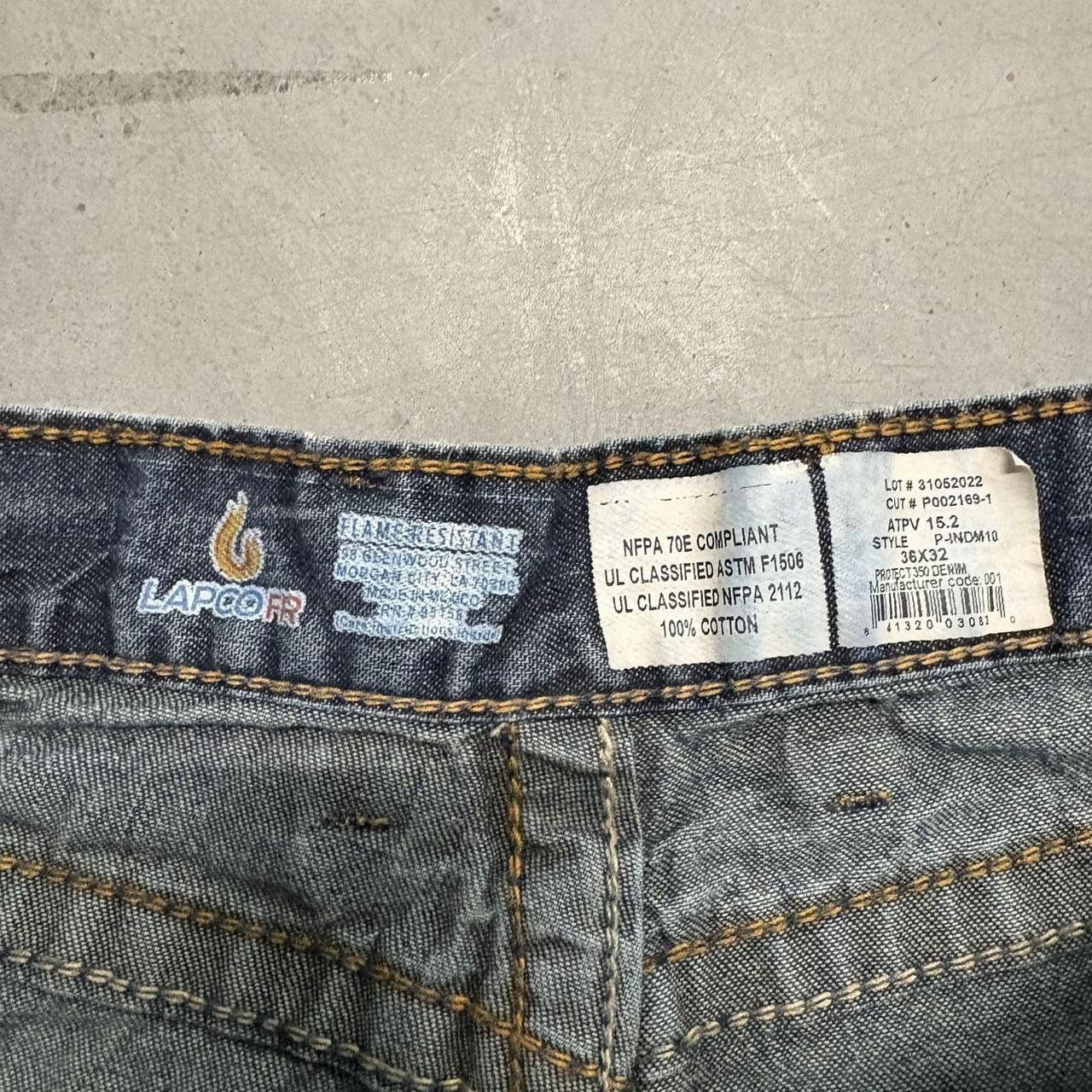 Vintage Crazy Vintage Y2K/2000s Straight Leg Dark Wash Flame Resistant Denim Jeans! Size US 36 / EU 52 - 8 Thumbnail
