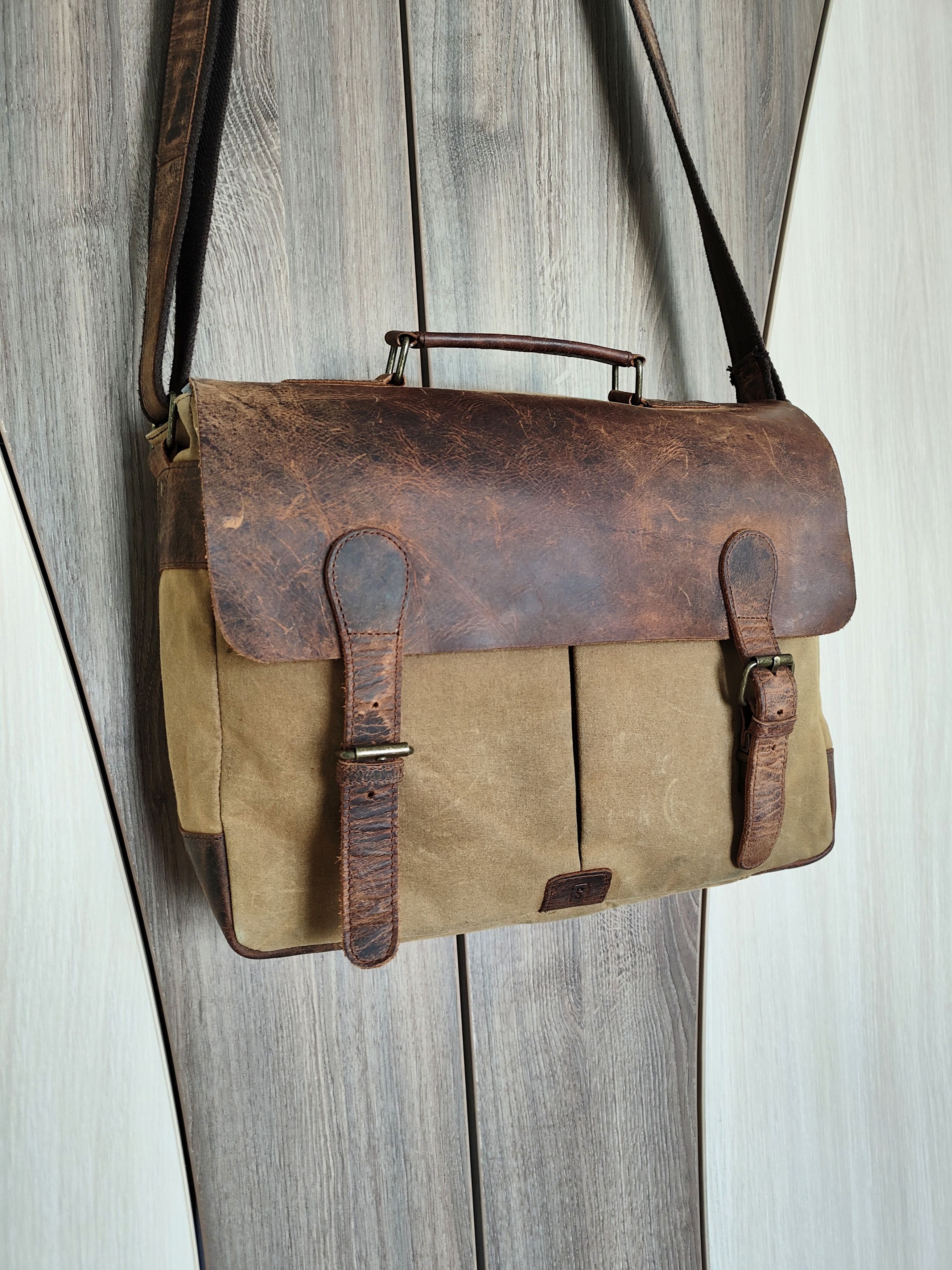 Handmade Scaramanga Leather Bag Briefcase Bag Shoulder Bag Organizer Size ONE SIZE - 17 Thumbnail